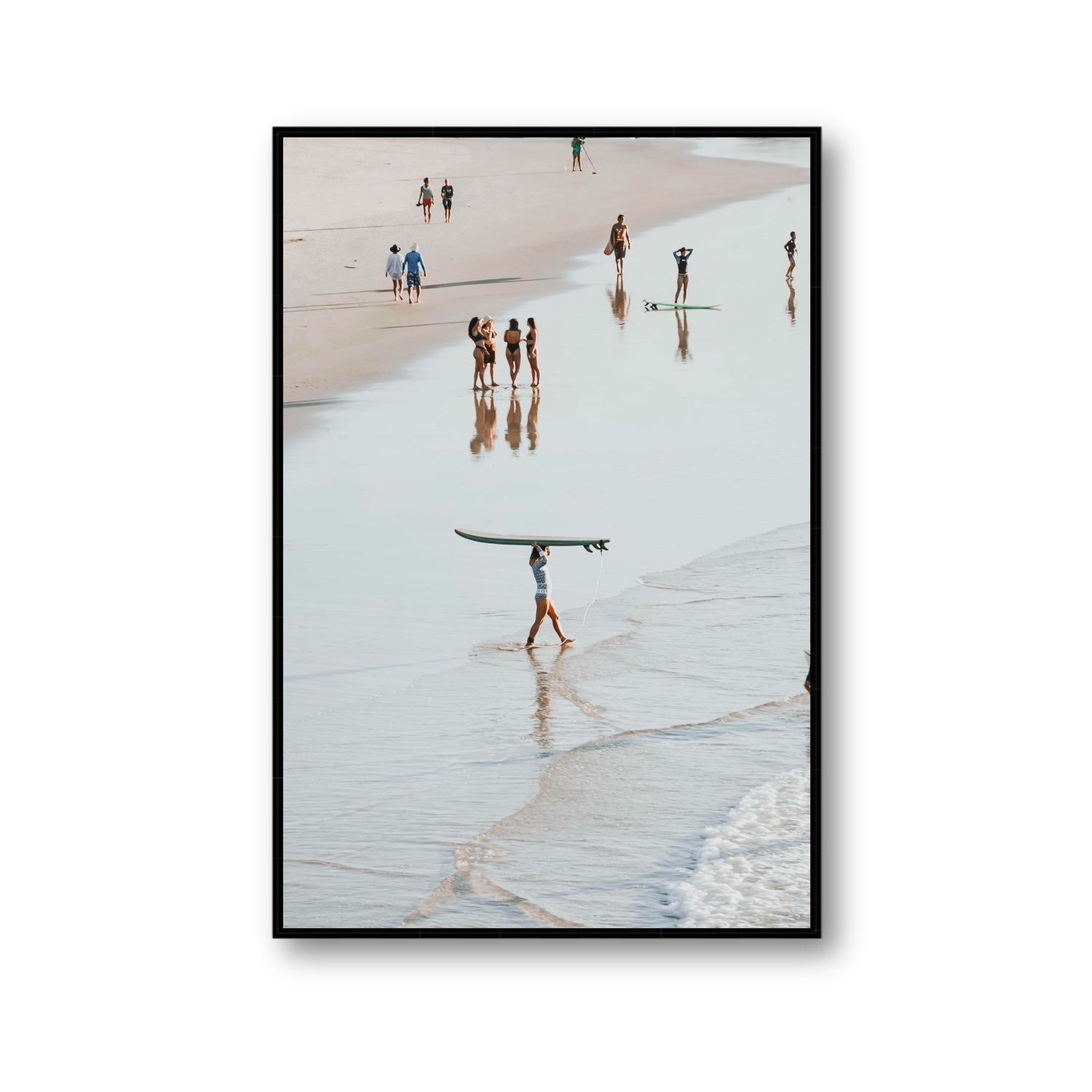 Bailey Byron Bay beach coastal decor wall art Gallery fine art canvas in black float frame