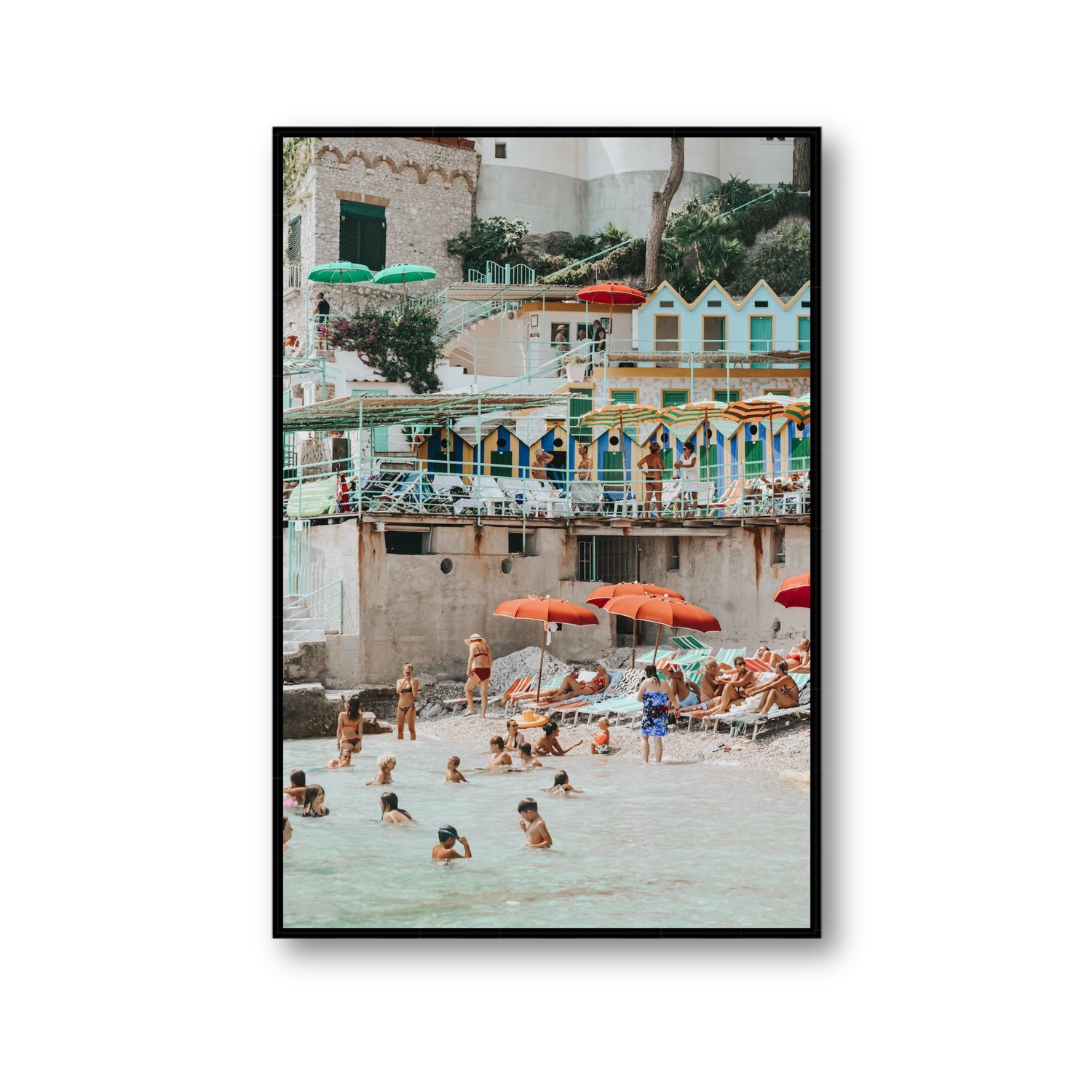 Kaleidoscope fine art print, Capri, Italy, Gallery, Black Float Frame, Fine Art Canvas