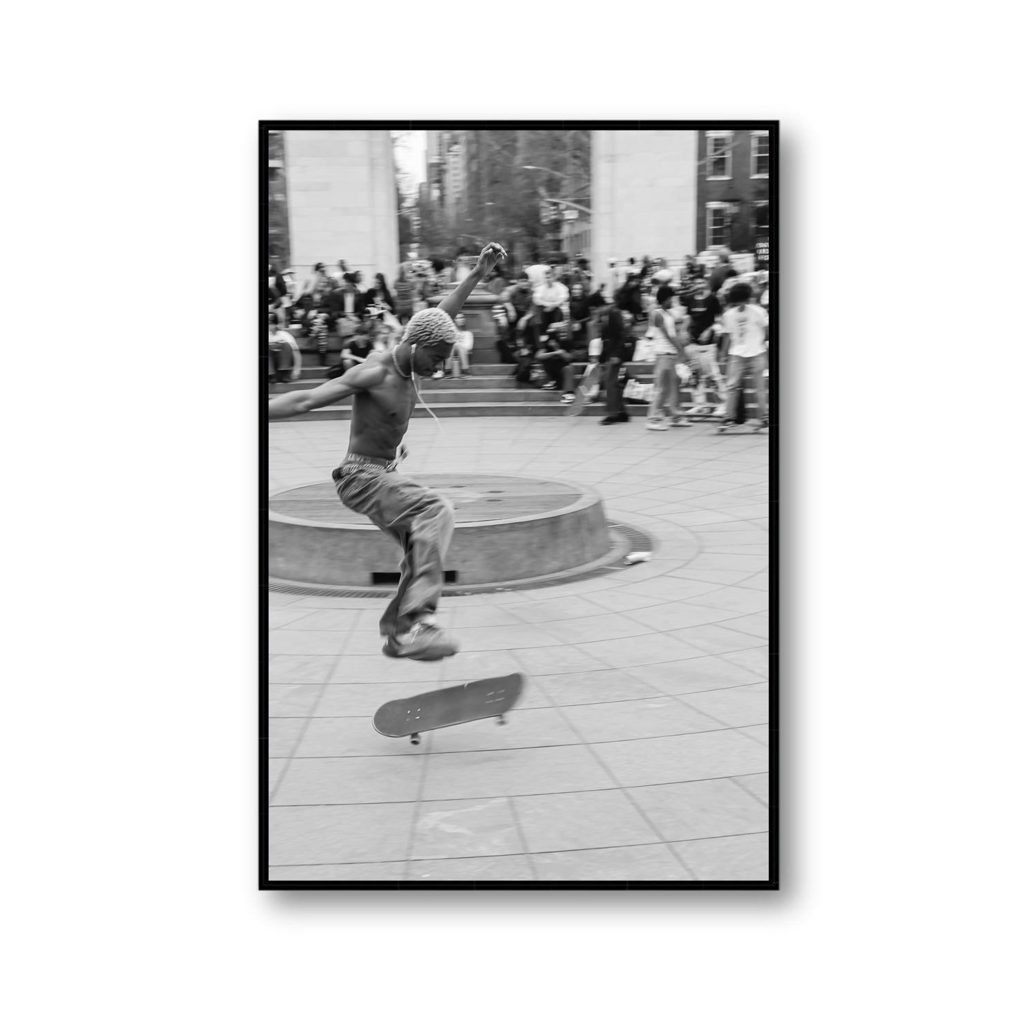 Airborne Rhythms New York NYC Black & White wall art Gallery fine art canvas in black float frame