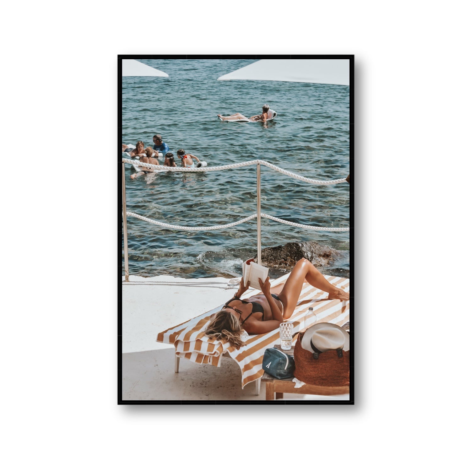 Cloud Nine Tuscany Italian decor wall art Gallery fine art canvas in black float frame