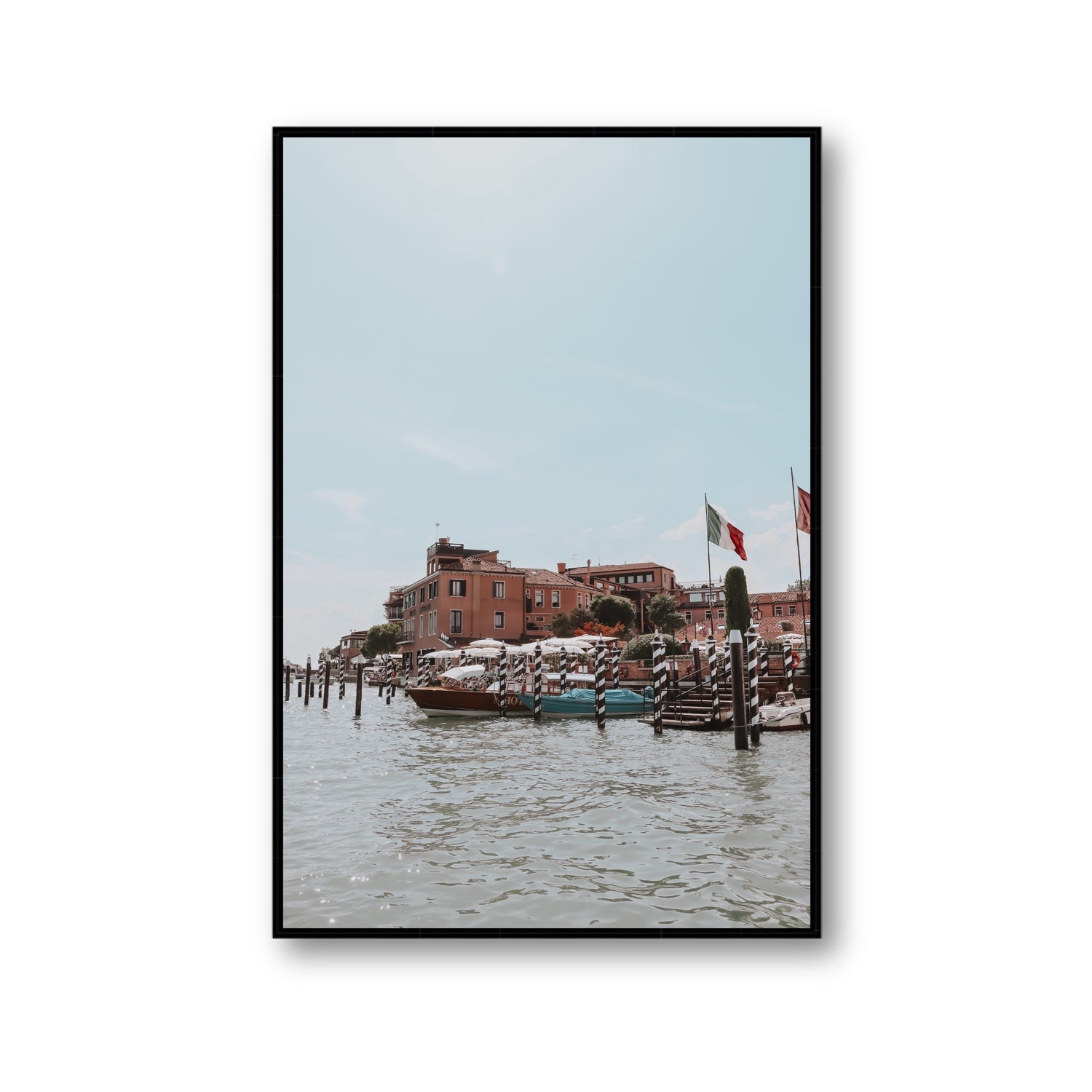 Giudecca Island Venice wall art Gallery fine art canvas in black float frame