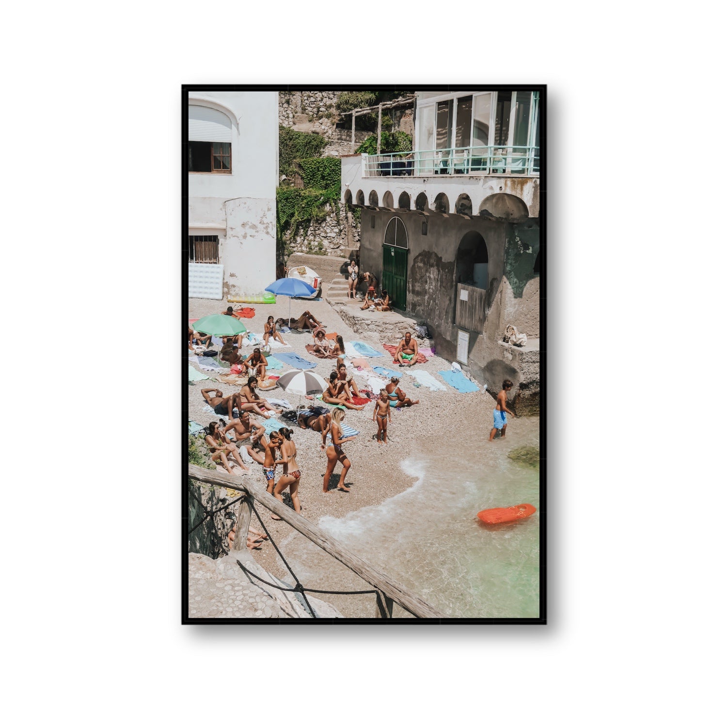 The Sunbathers Oasis fine art print, Capri, Italy, Gallery, Black Float Frame, Fine Art Canvas