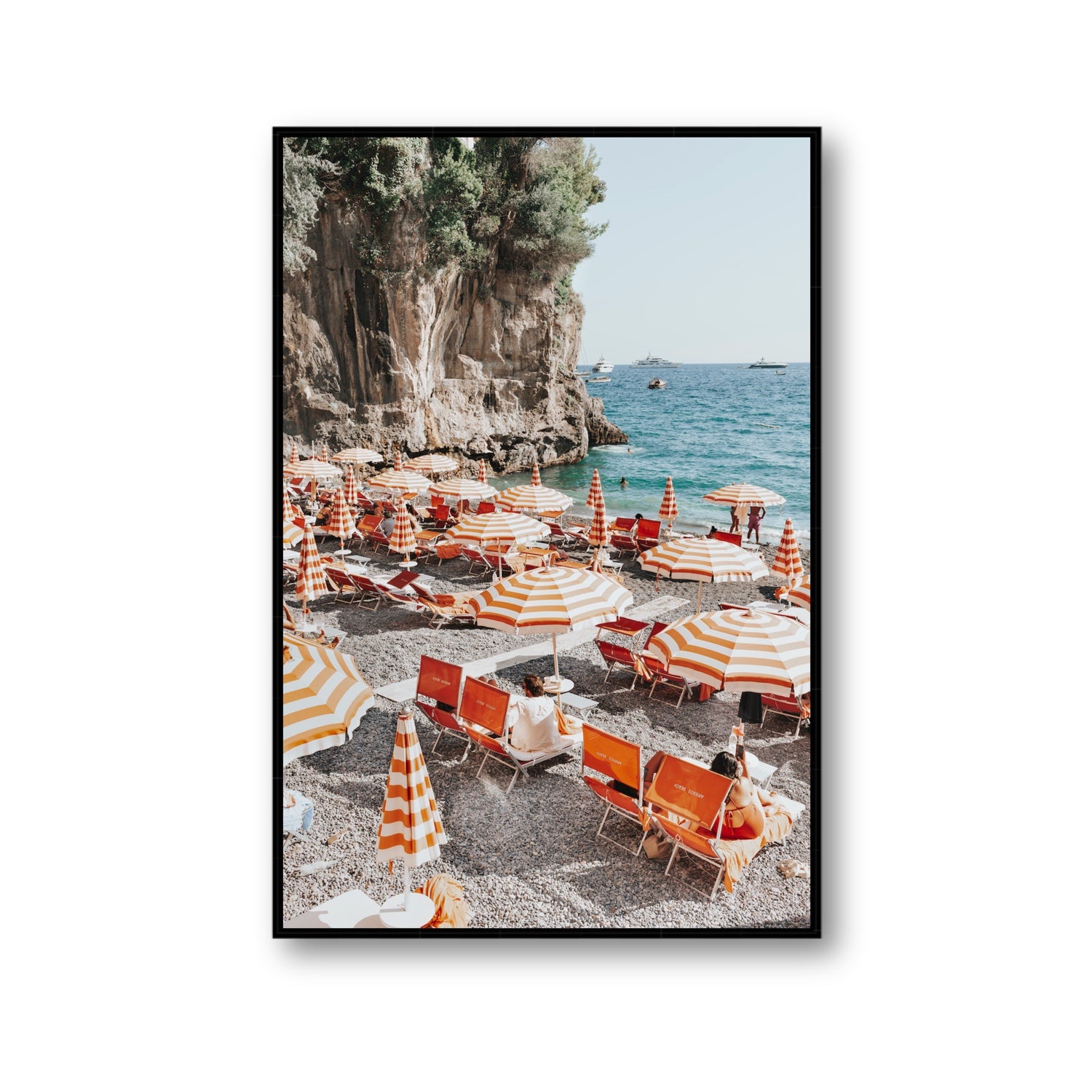 Tangerine Dream fine art print, Positano, Italy, Gallery, Black Float Frame, Fine Art Canvas