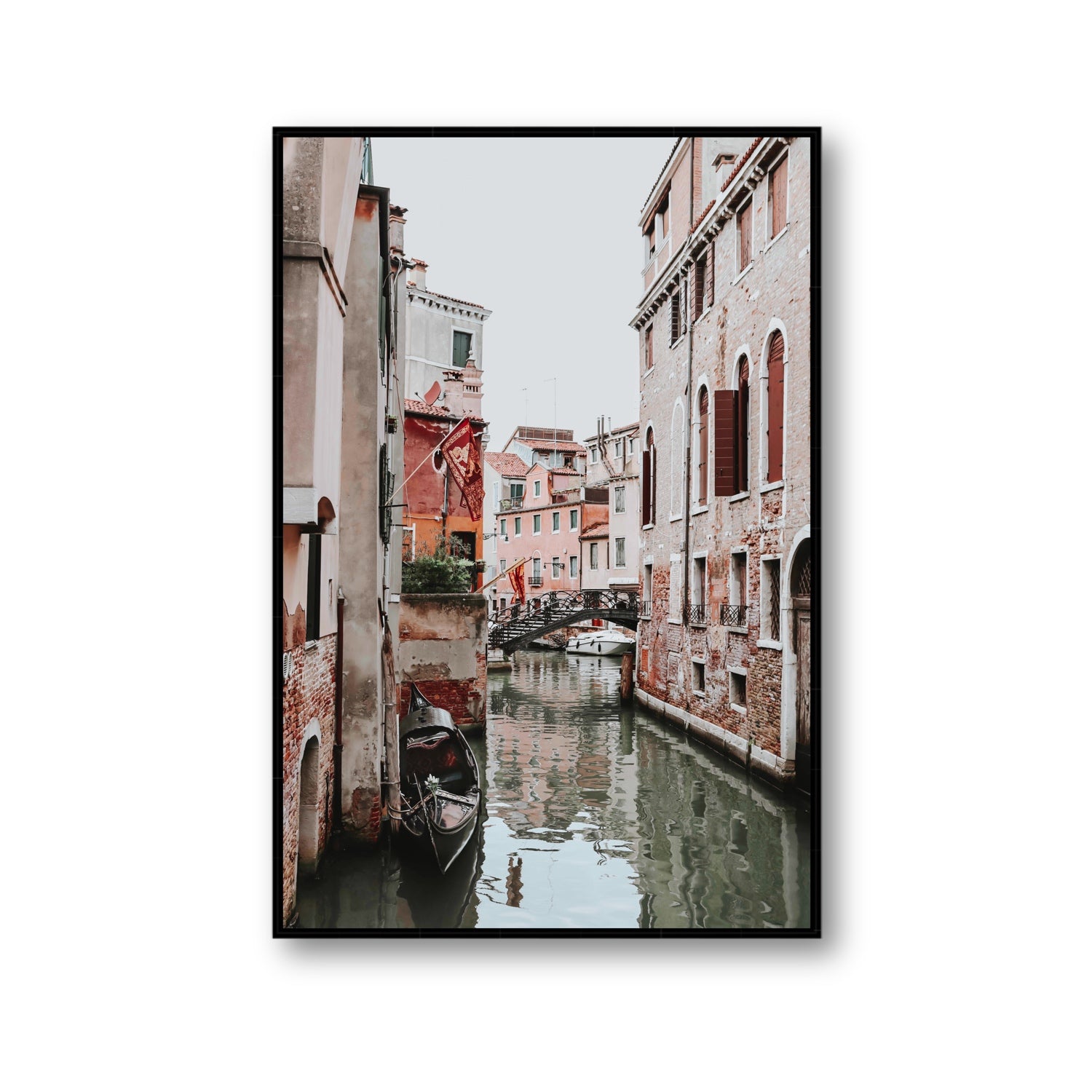 Laguna Veneta Venice Italian wall art Gallery fine art canvas in black float frame