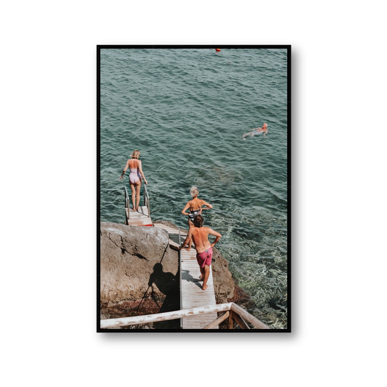 Freewheeling Spirit Tuscany coastal Italian wall art Gallery fine art canvas in black float frame