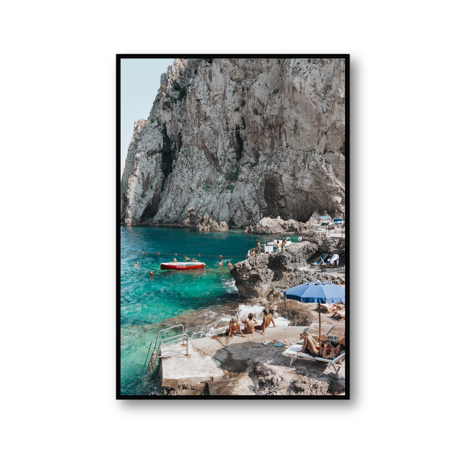 Tranquility fine art print, Capri, Italy, Gallery, Black Float Frame, Fine Art Canvas