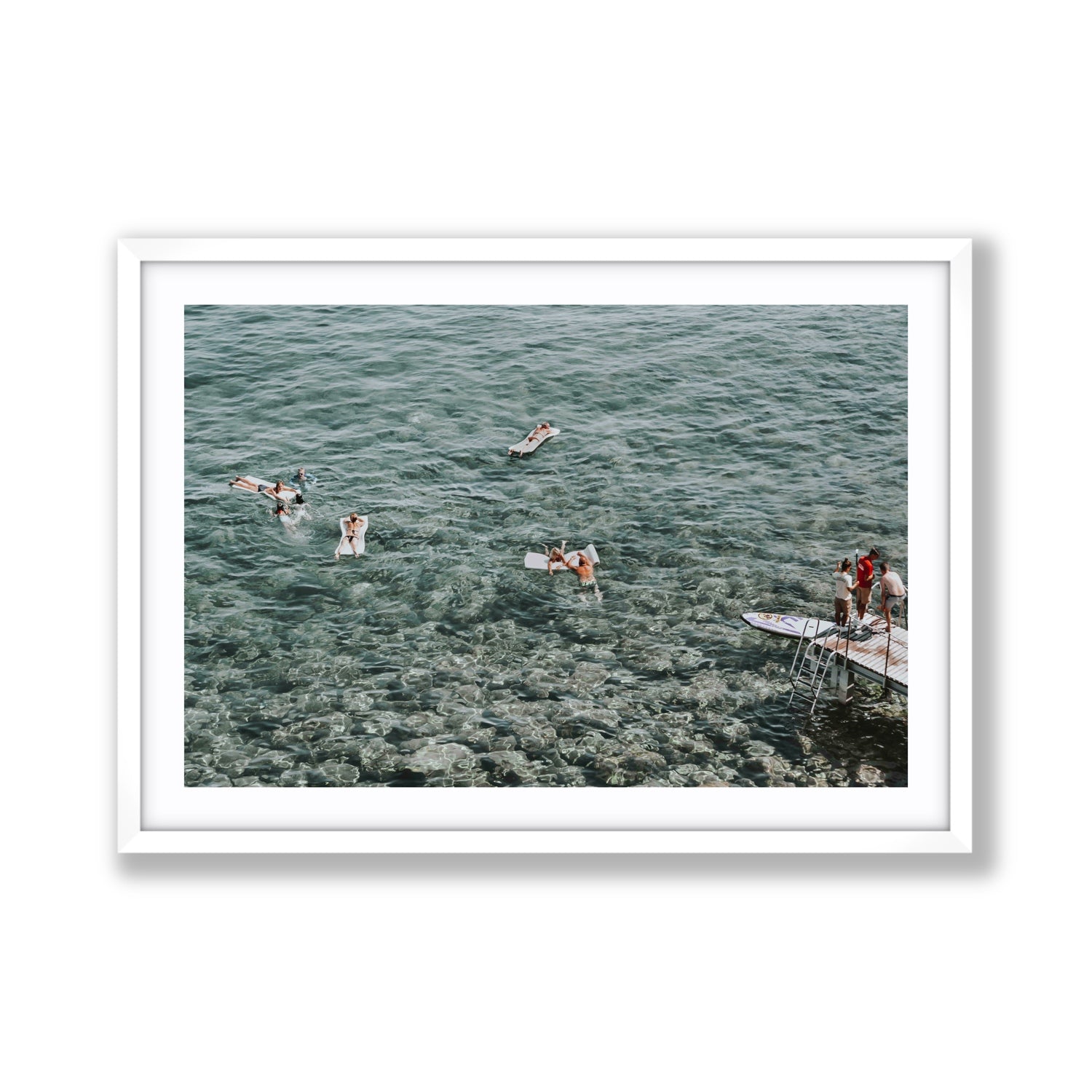 Having A Whale Of A Time Tuscany coastal wall art Giant fine art print in white frame with matboard