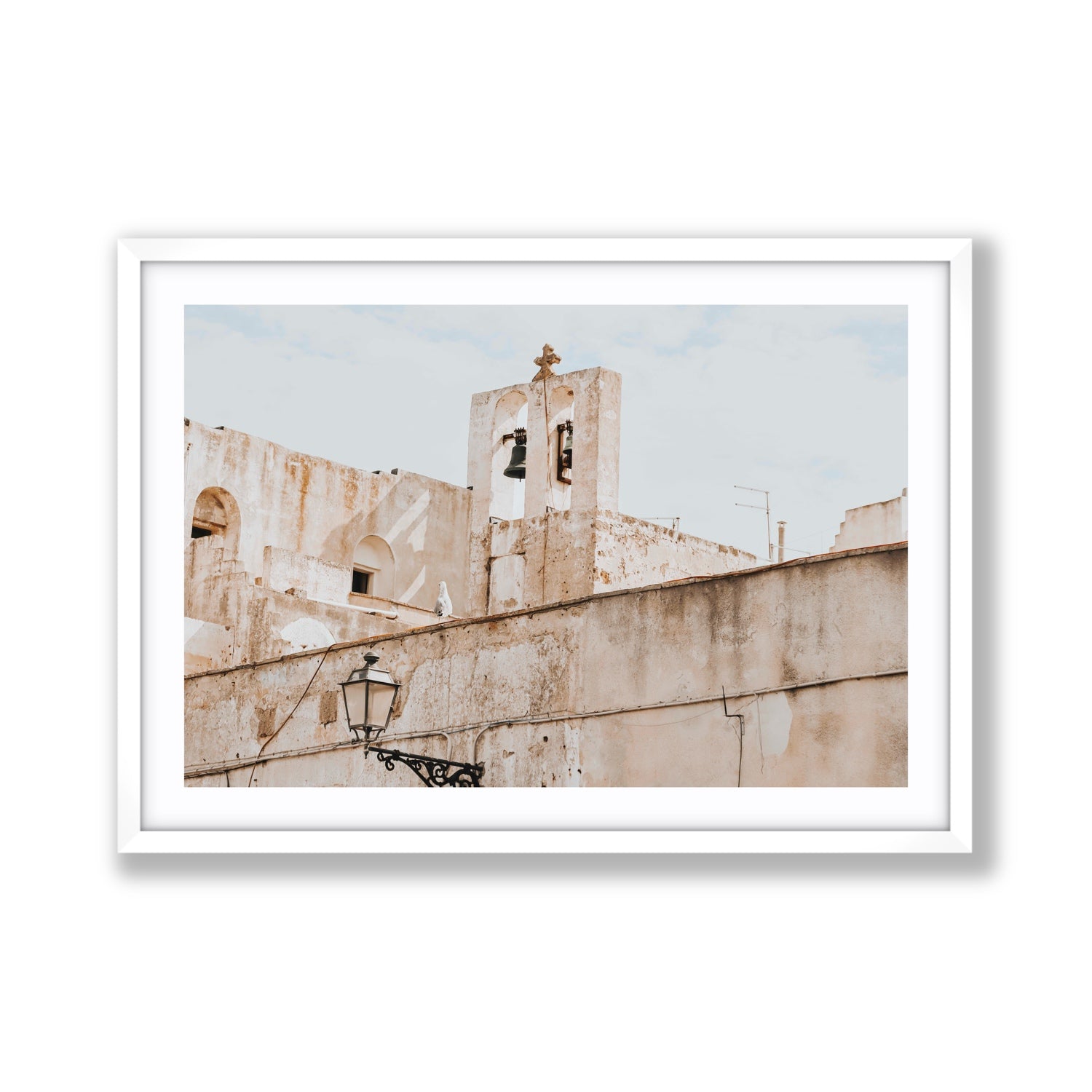 Ancient Bells Puglia Gallipoli Italian wall art Giant fine art print in white frame with matboard