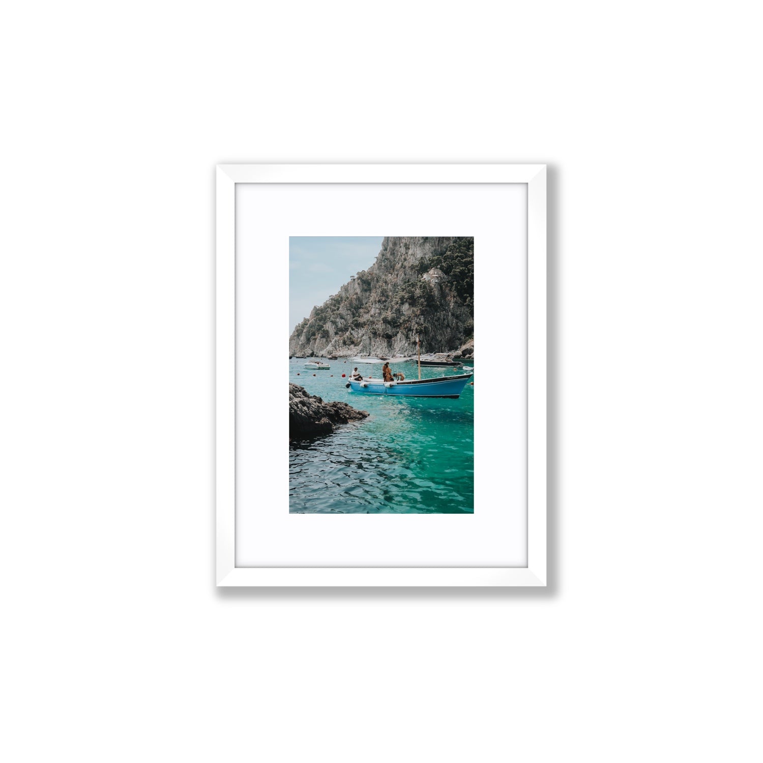 Emerald Escape fine art print, Capri, Italy, Small, White Frame · Matboard, Fine Art Print
