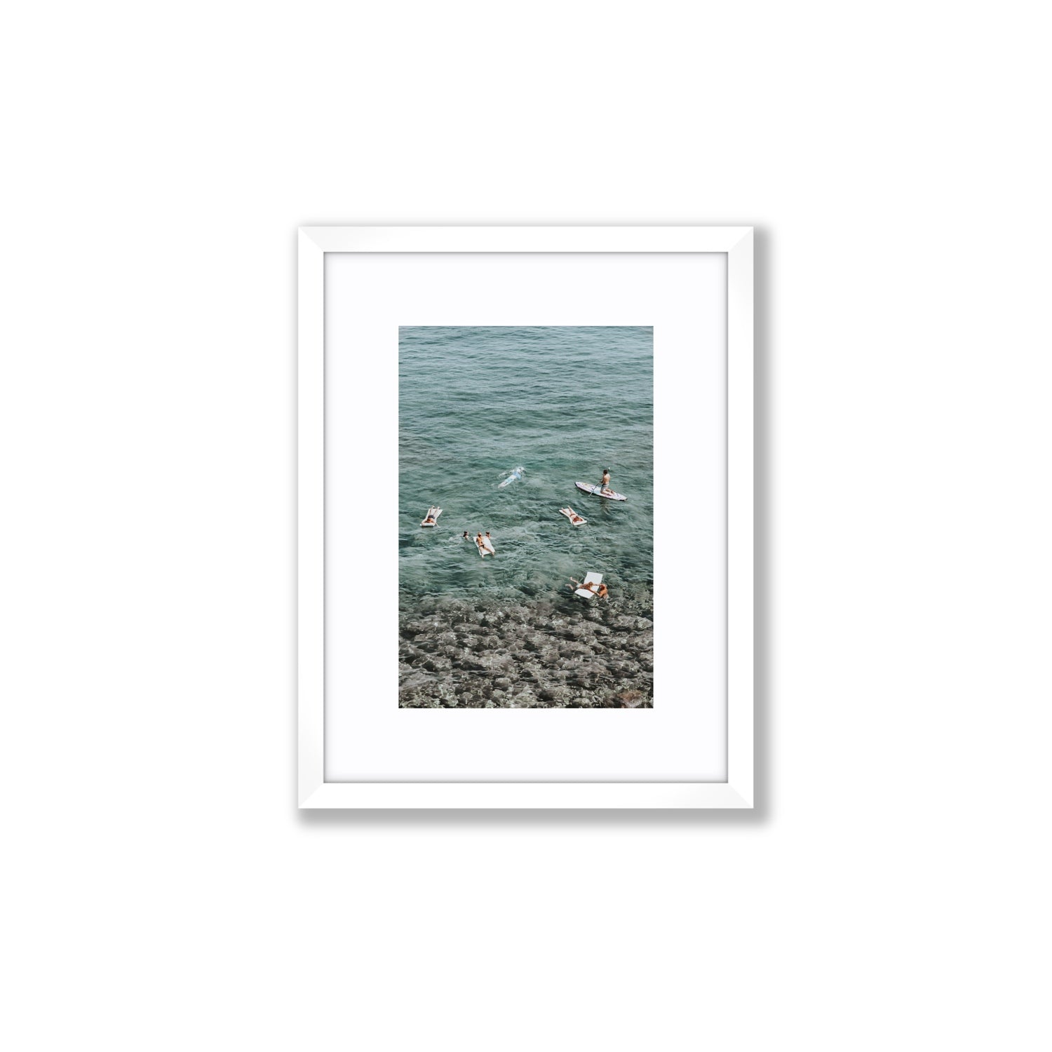 The Big Chill Tuscany coastal Italian wall art Small fine art print in white frame with matboard