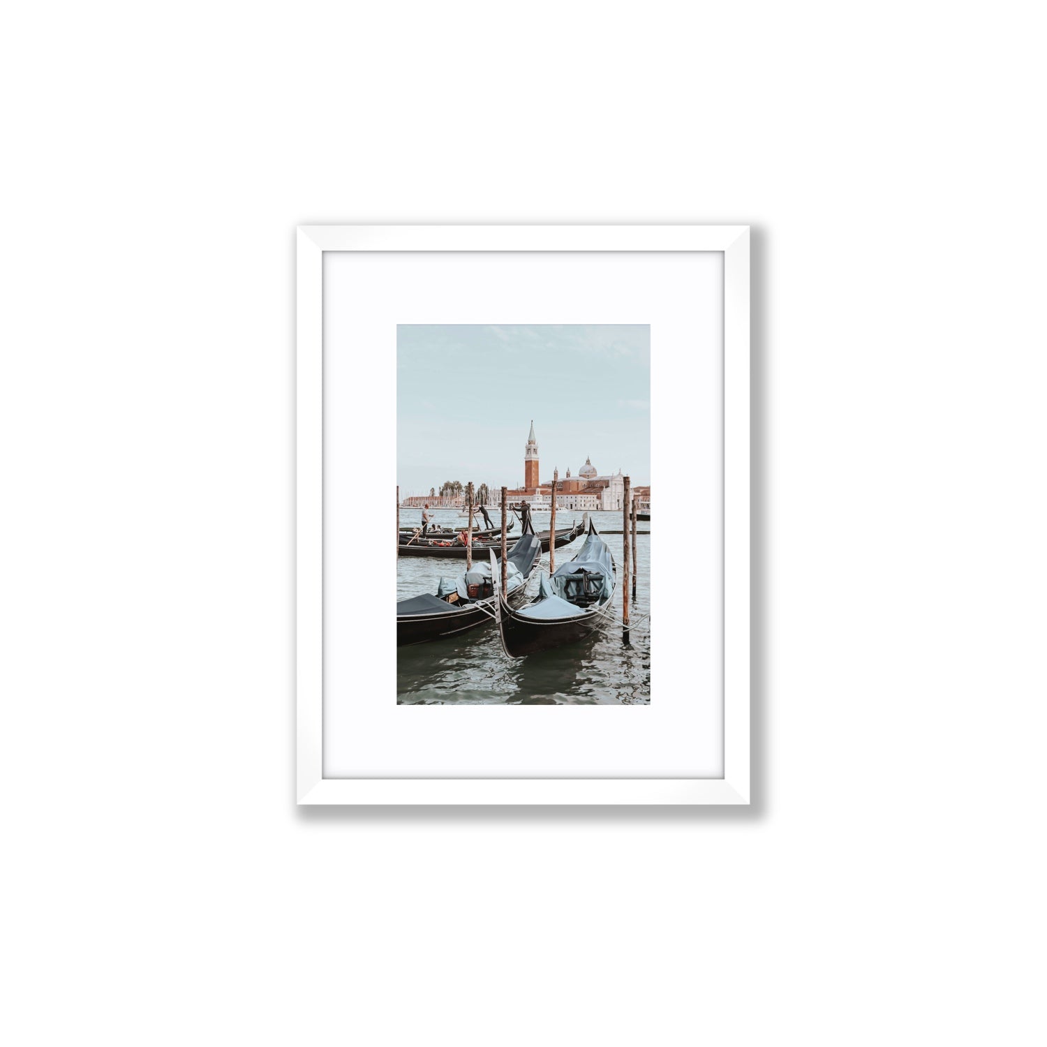 Italian Commute Venice Italian Mediterranean decor wall art Small fine art print in white frame with matboard
