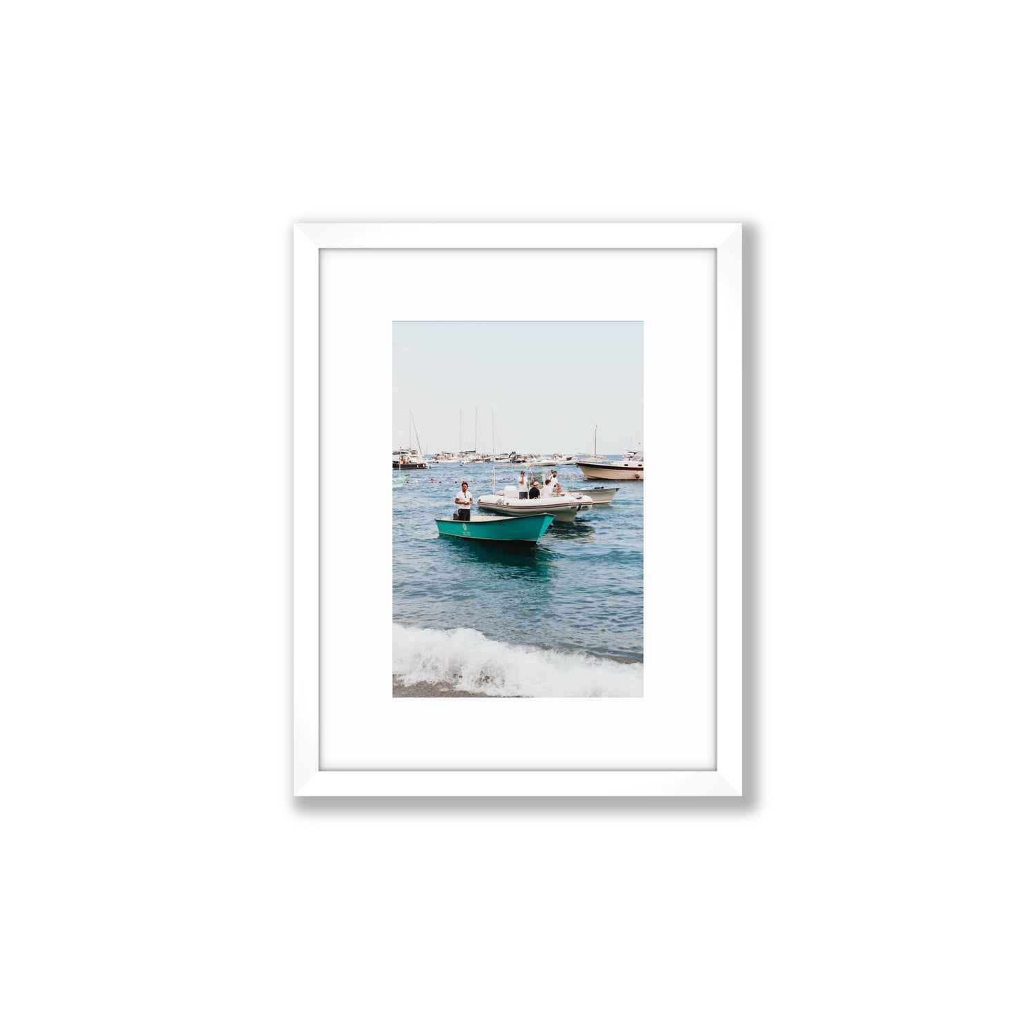 Twilight Tenders Positano wall art Small fine art print in white frame with matboard