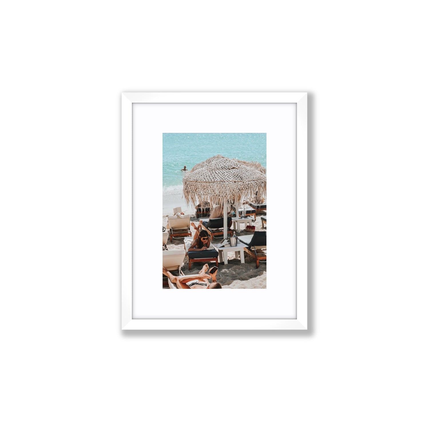 In The Zone Mykonos Greek island wall art Small fine art print in white frame with matboard