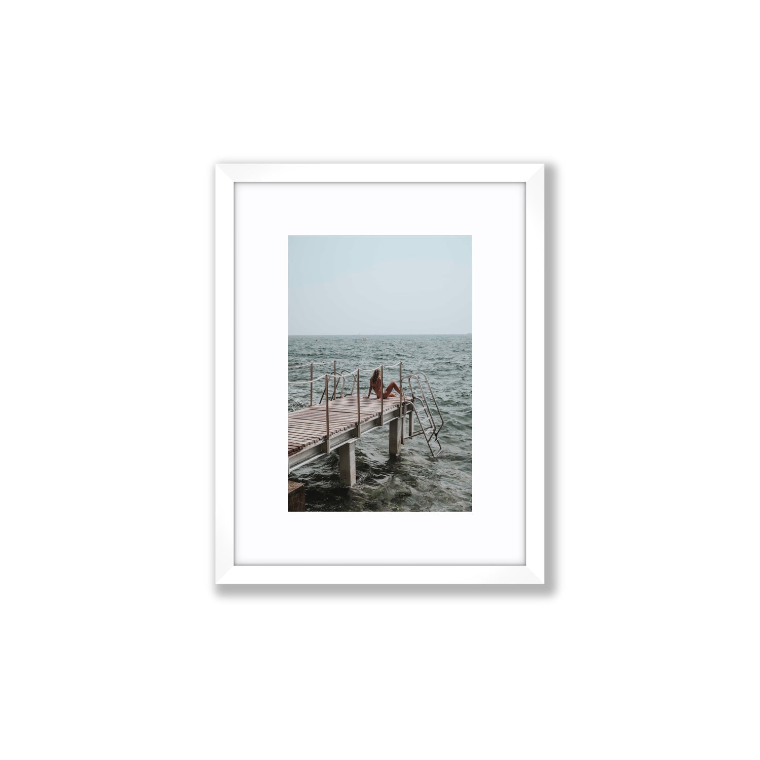 The Dock's Whisper fine art print, Tuscany, Italy, Small, White Frame · Matboard, Fine Art Print