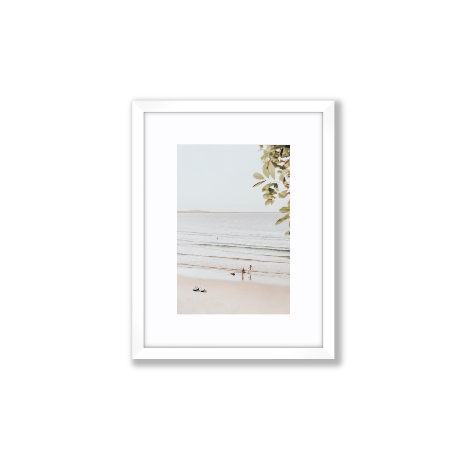 Walking On Sunshine fine art print, Noosa, Australia, coastal scenes artwork, Small, White Frame · Matboard, Fine Art Print