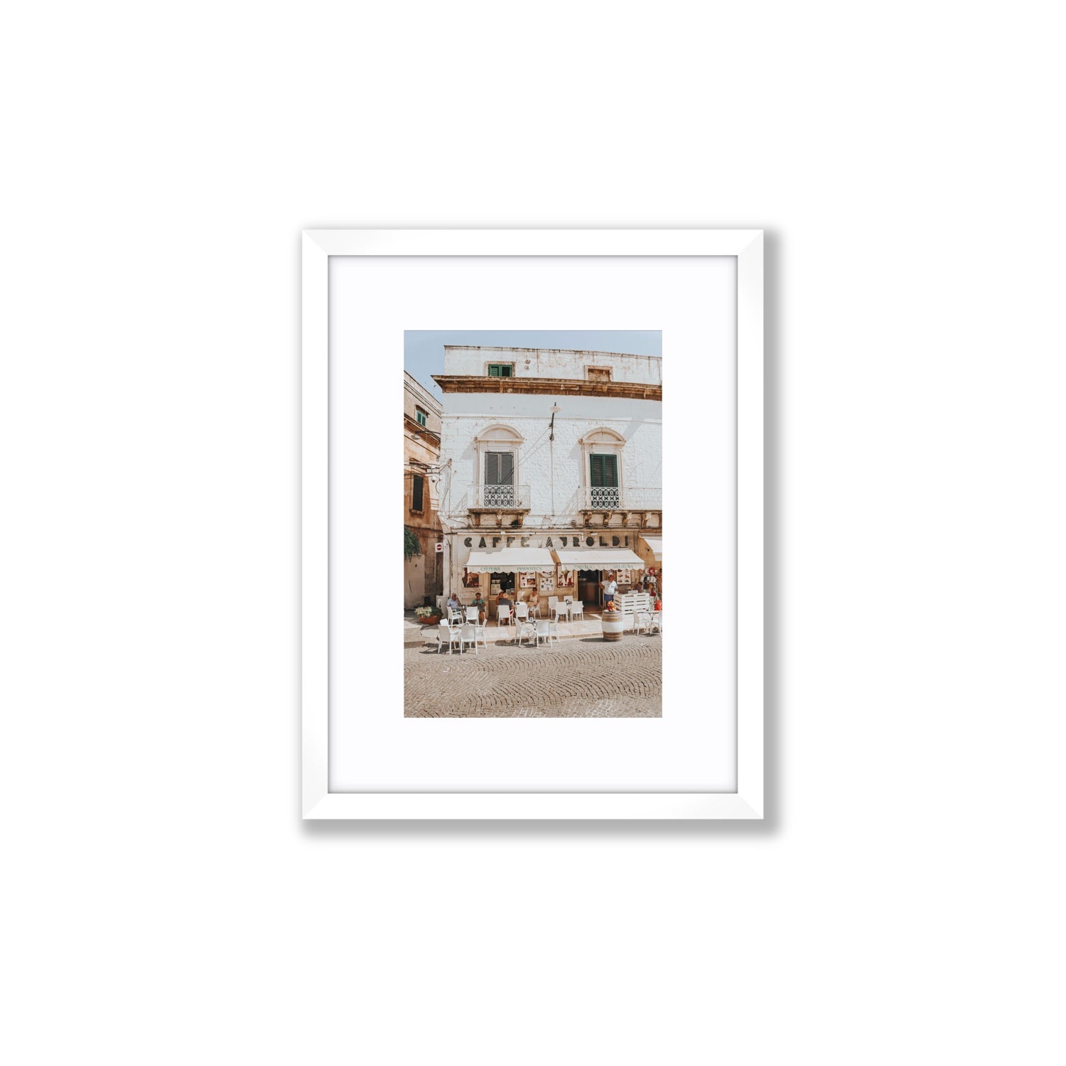 L'Ora di Pranzo Puglia L’Ora di Pranzo Italian art print Small fine art print in white frame with matboard