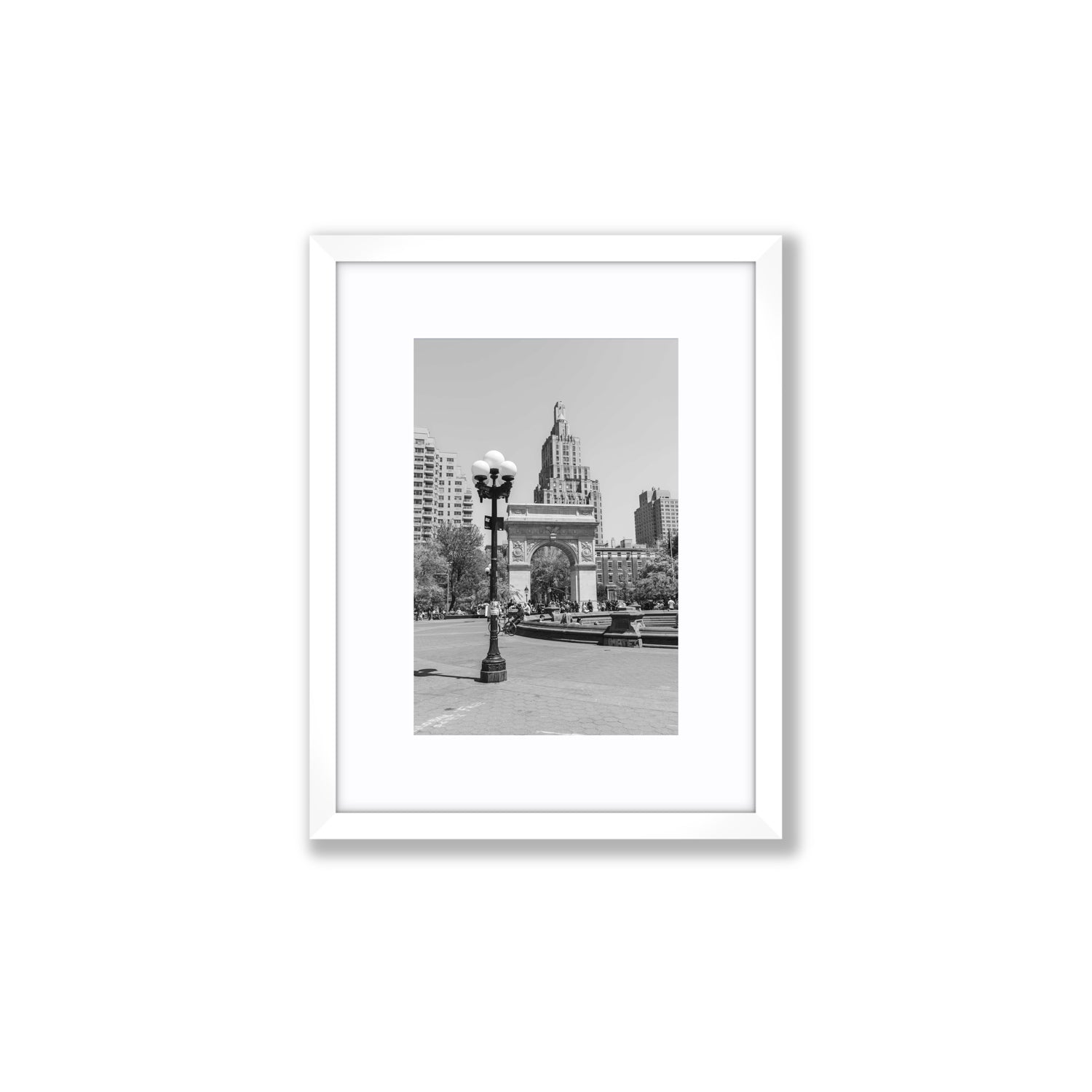 Pole Position New York NYC Black & White wall art Small fine art print in white frame with matboard
