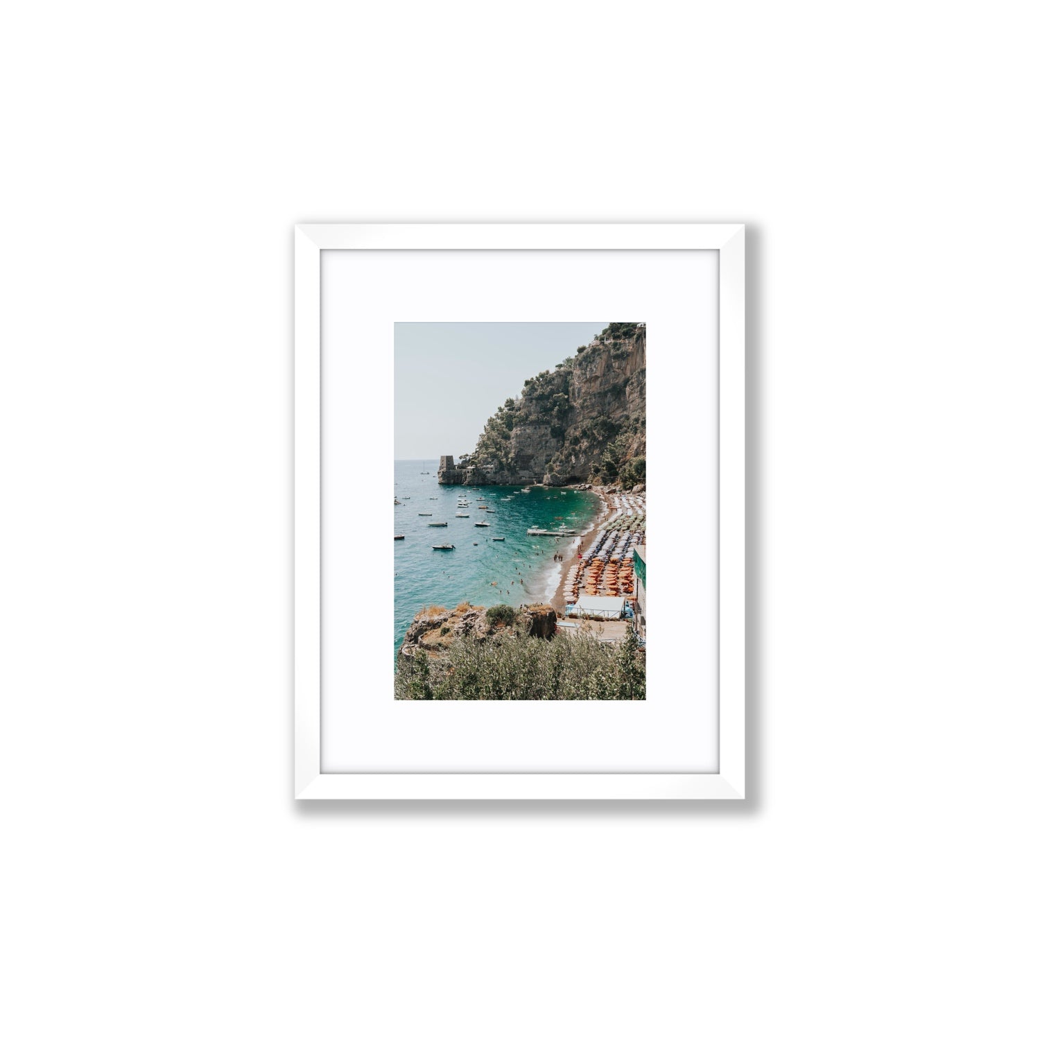 Baia dei Sogni fine art print, Positano, Italy, Small, White Frame · Matboard, Fine Art Print