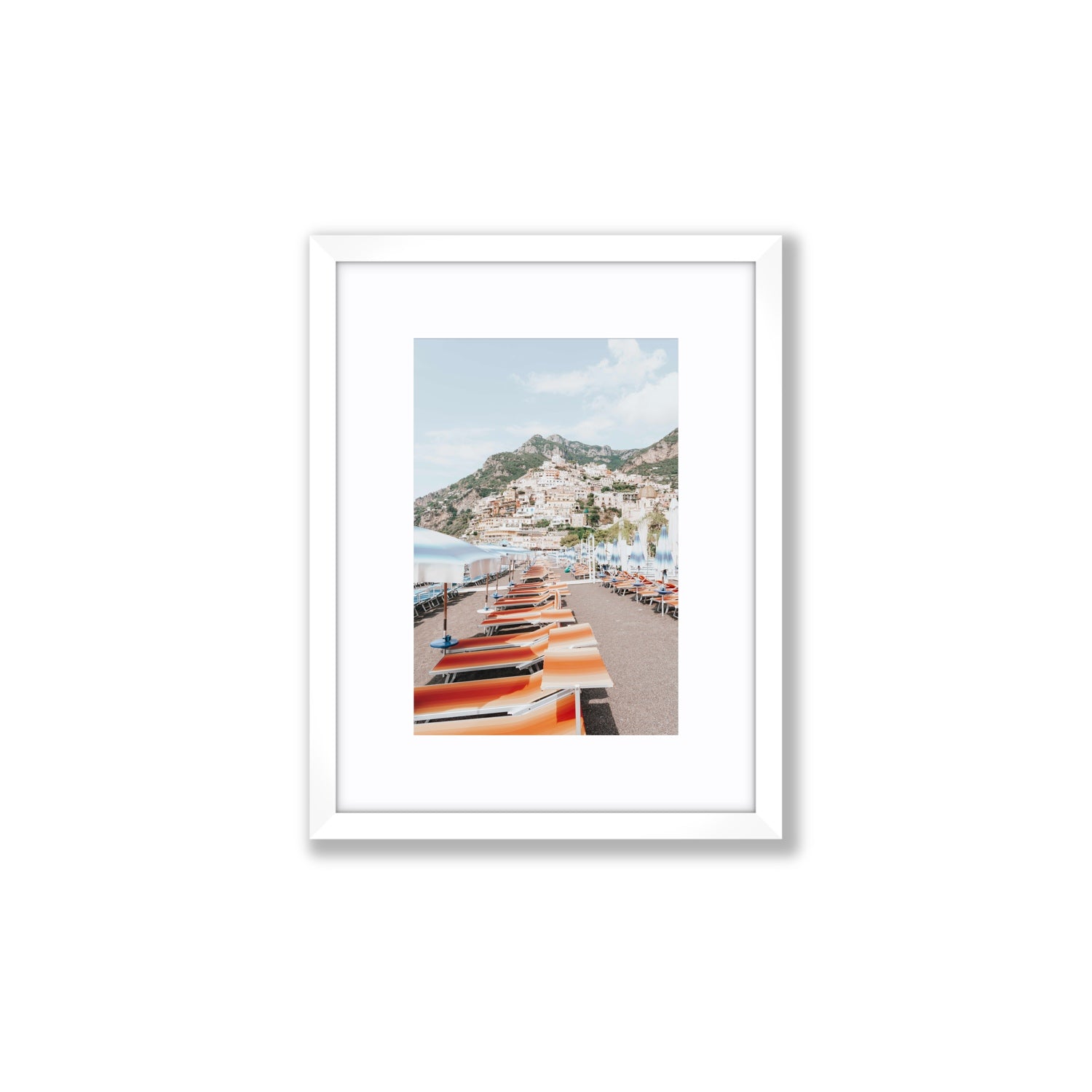 A Symphony of Colours fine art print, Positano, Italy, Small, White Frame · Matboard, Fine Art Print