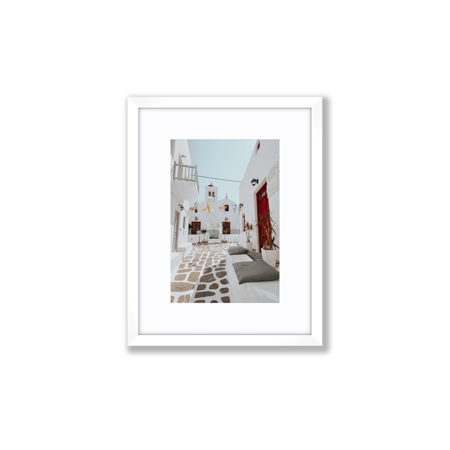Cycladic Charm fine art print, Mykonos, Greece, Small, White Frame · Matboard, Fine Art Print