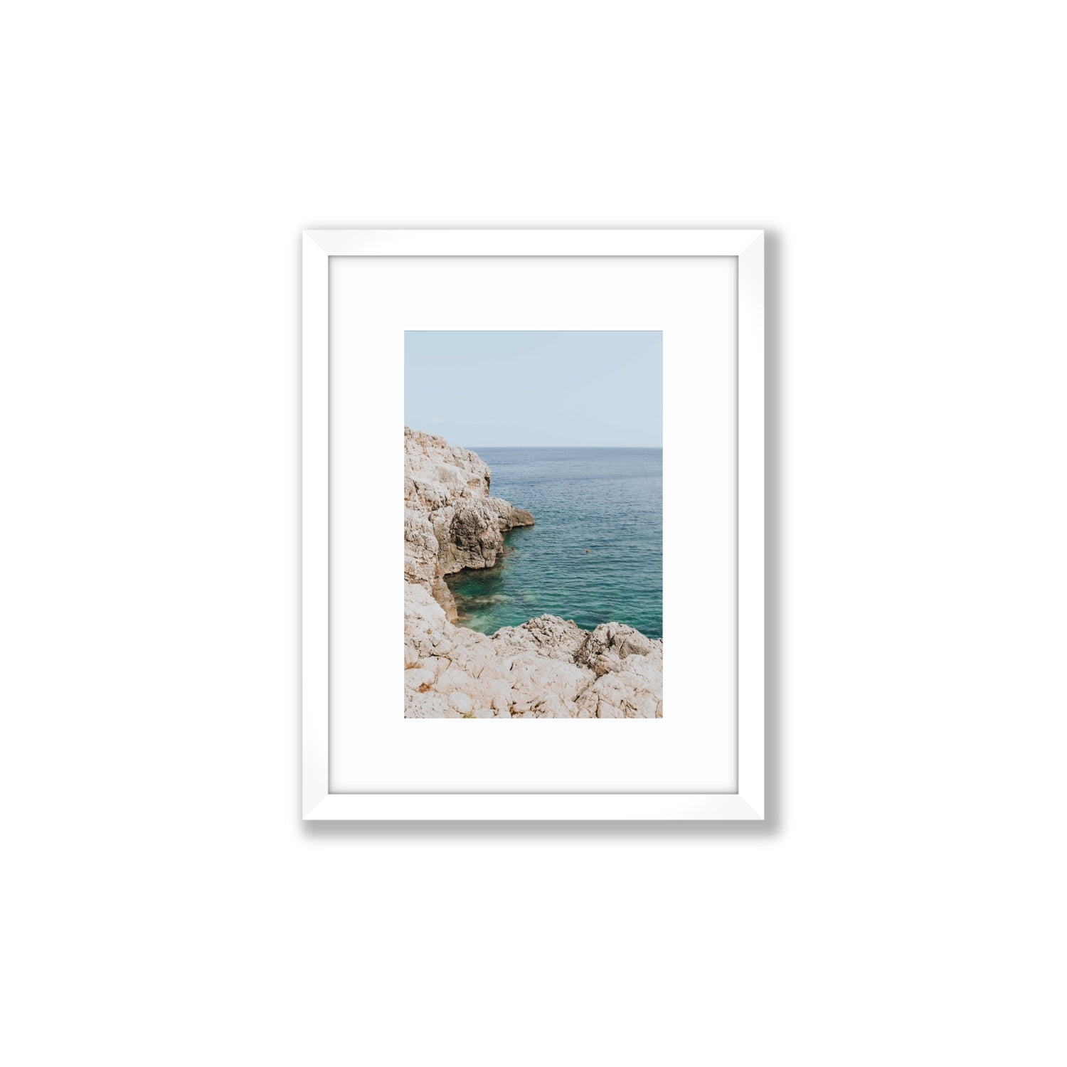 Healing Immersion Puglia Wall Mediterranean fine art print Small fine art print in white frame with matboard