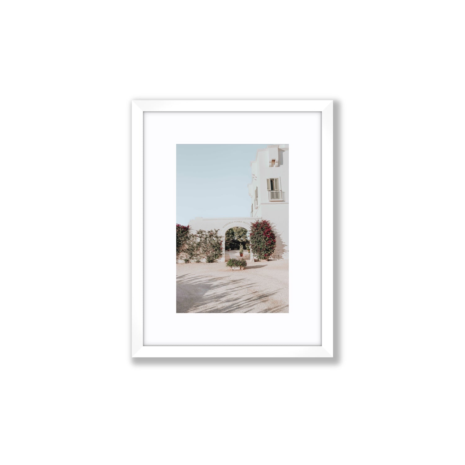 Villa Retreat fine art print, Puglia, Italy, Small, White Frame · Matboard, Fine Art Print