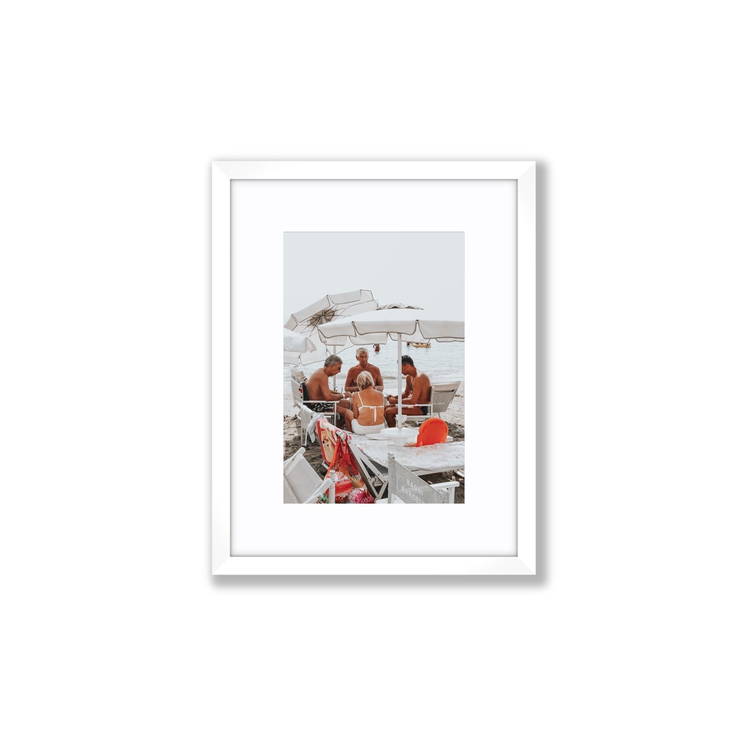 Luck Of The Draw fine art print, Alassio, Italy, Small, White Frame · Matboard, Fine Art Print