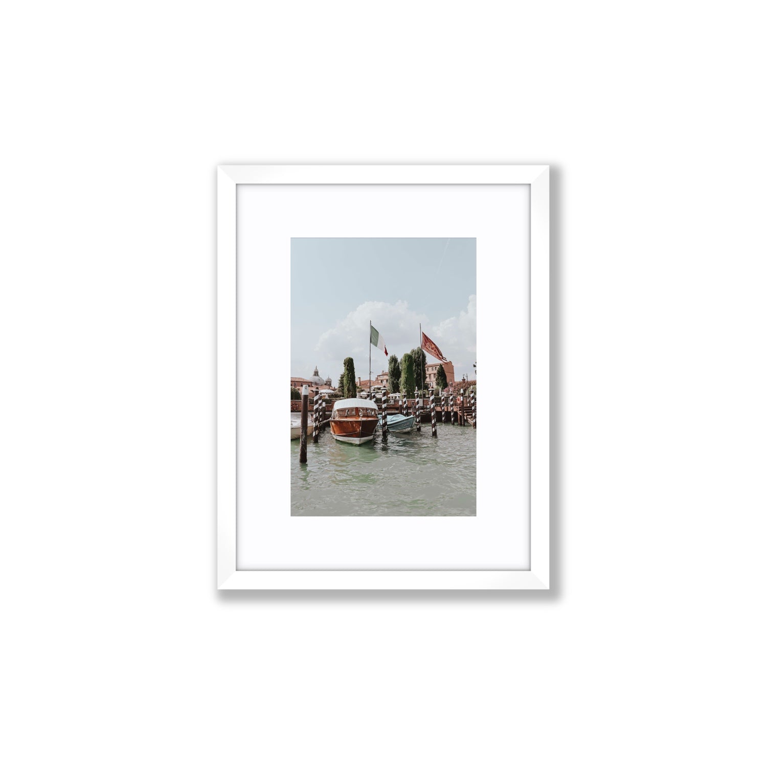 Cipriani Venice wall art Small fine art print in white frame with matboard