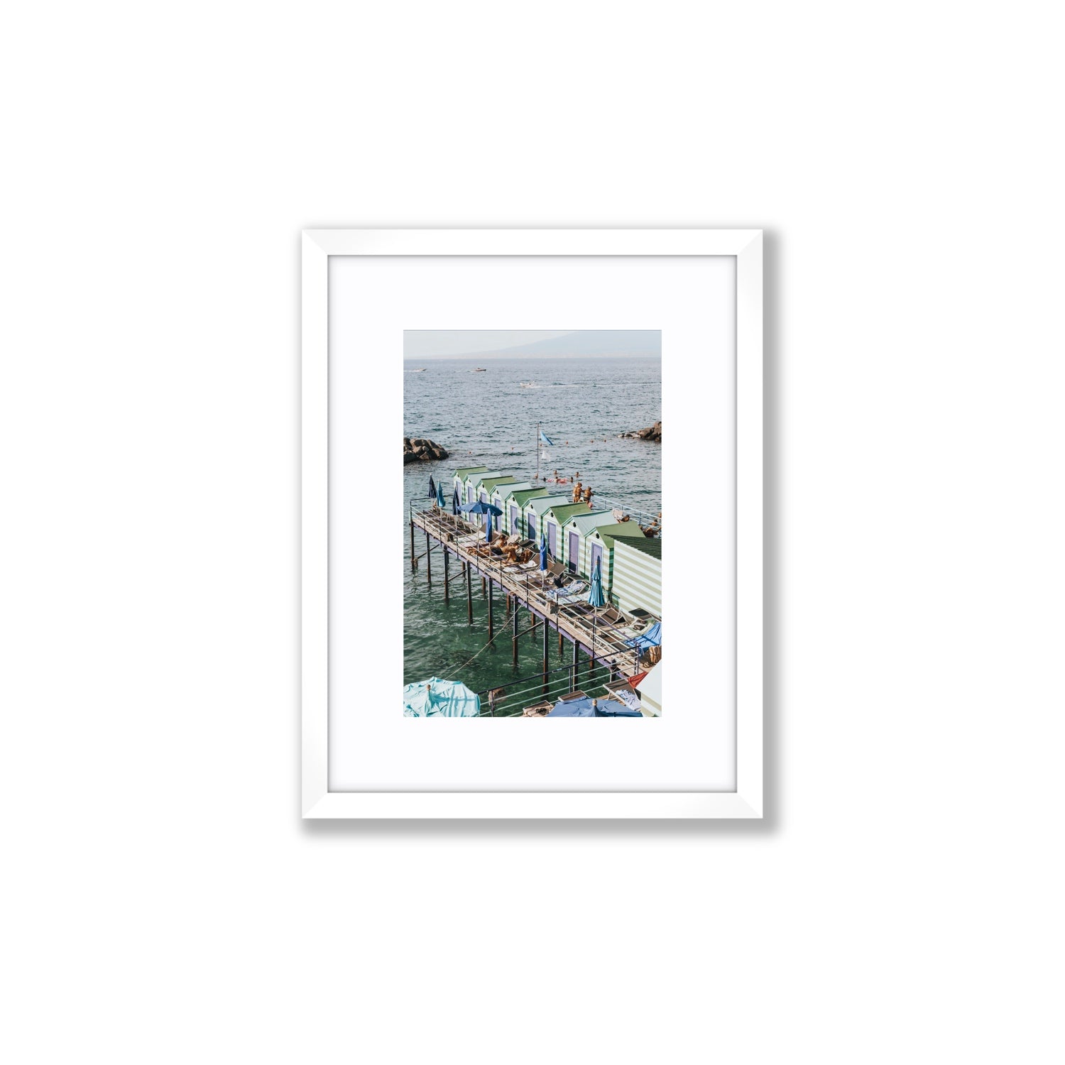 Cabine da Spiaggia fine art print, Sorrento, Italy, Small, White Frame · Matboard, Fine Art Print