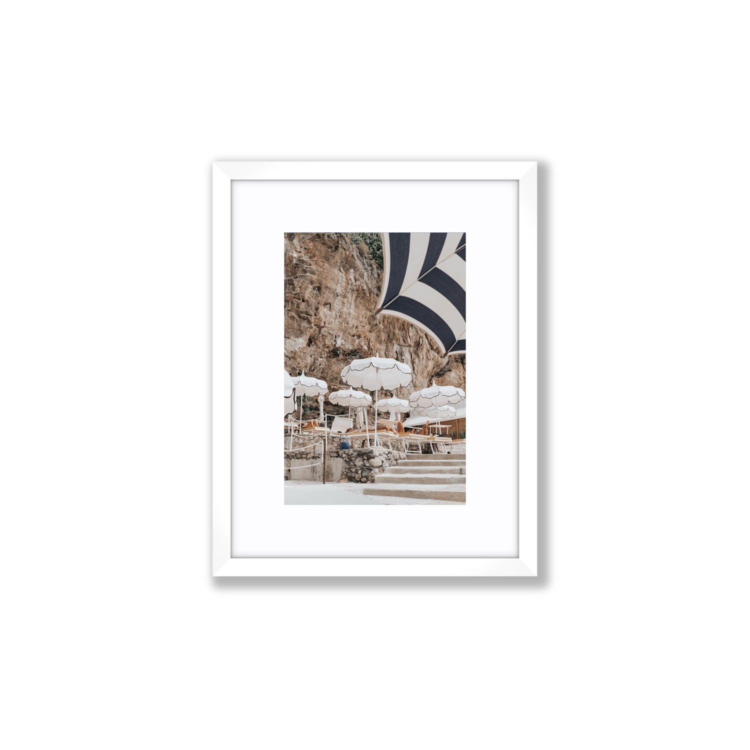Rocky Refuge fine art print, Positano, Italy, Small, White Frame · Matboard, Fine Art Print
