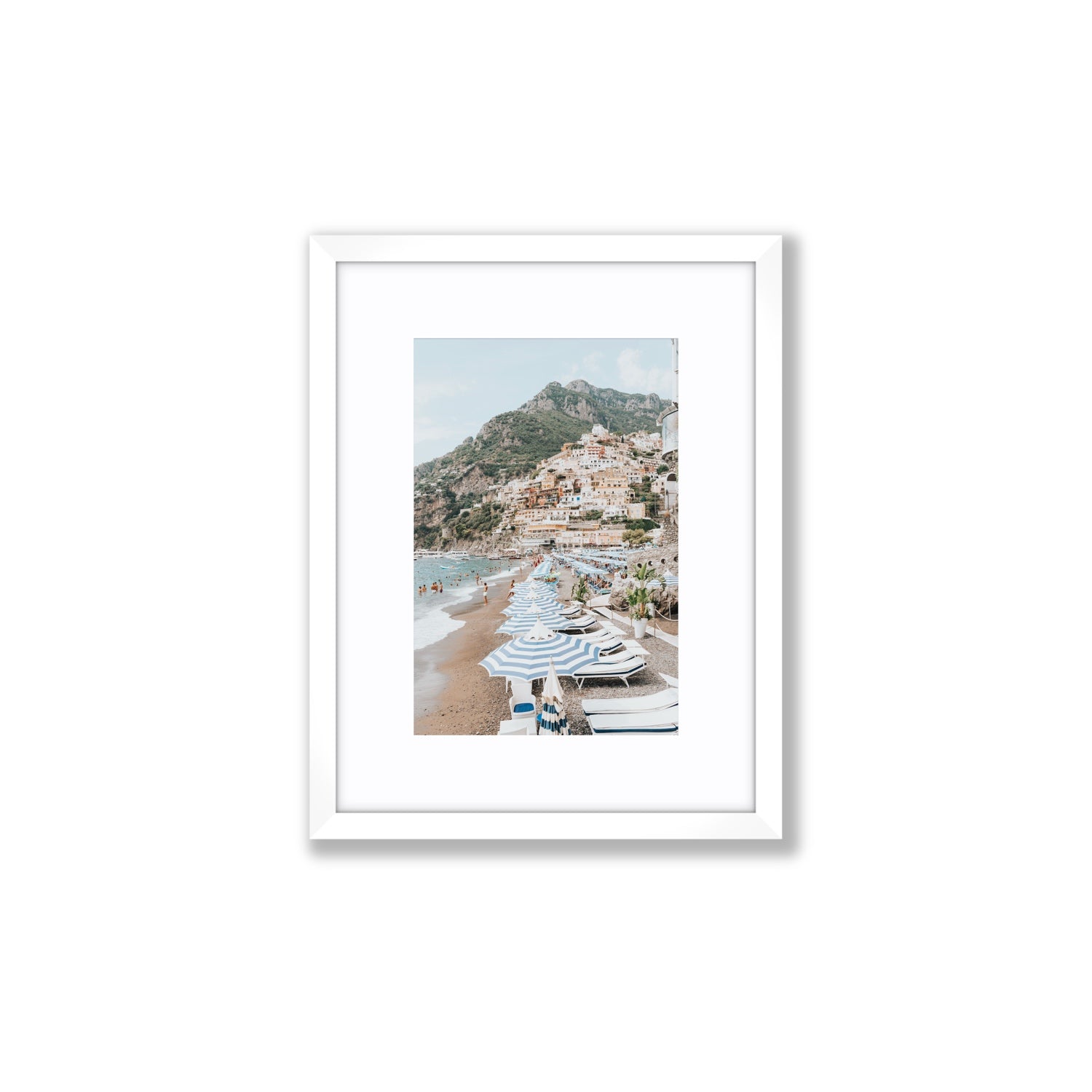 The Cliffside Village fine art print, Positano, Italy, Small, White Frame · Matboard, Fine Art Print