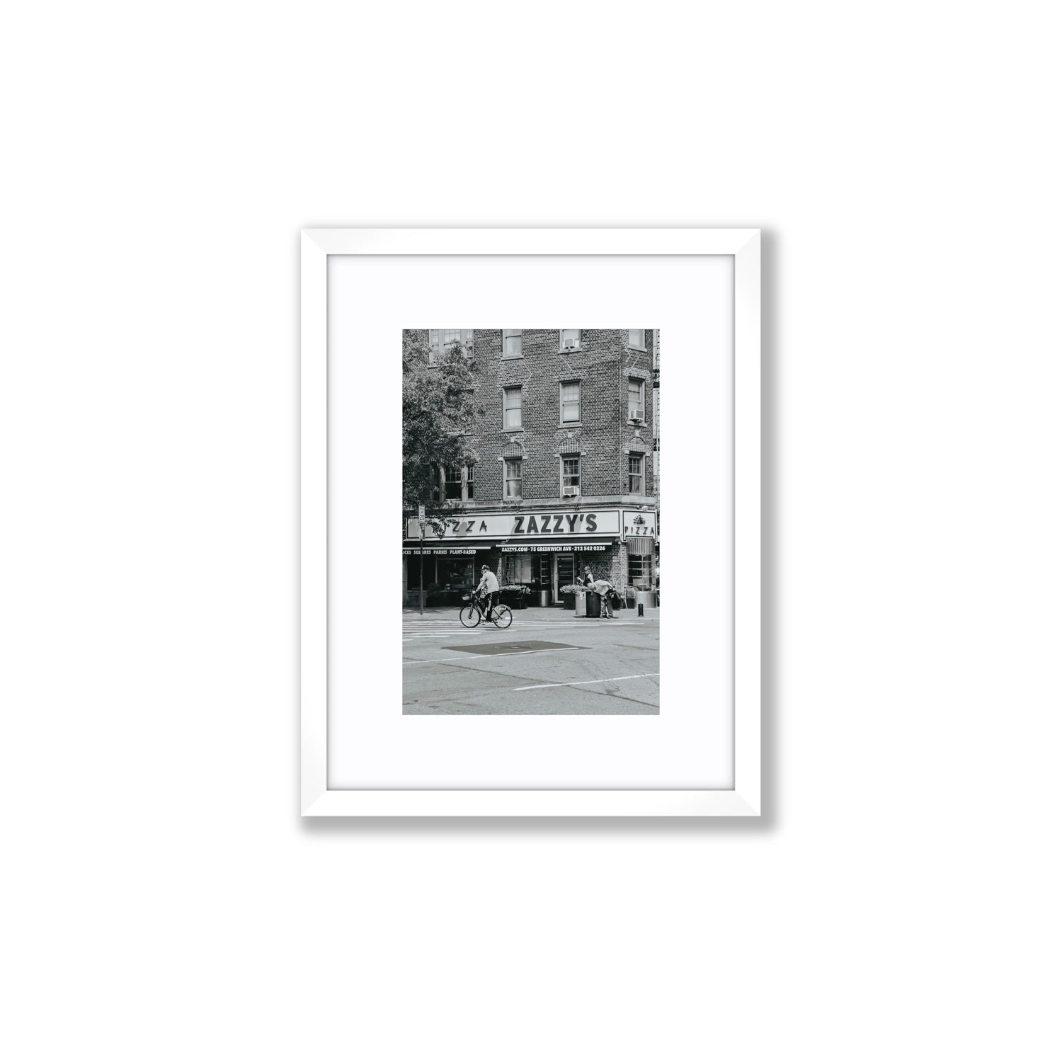 Zazzy's New York NYC Black & White wall art Small fine art print in white frame with matboard