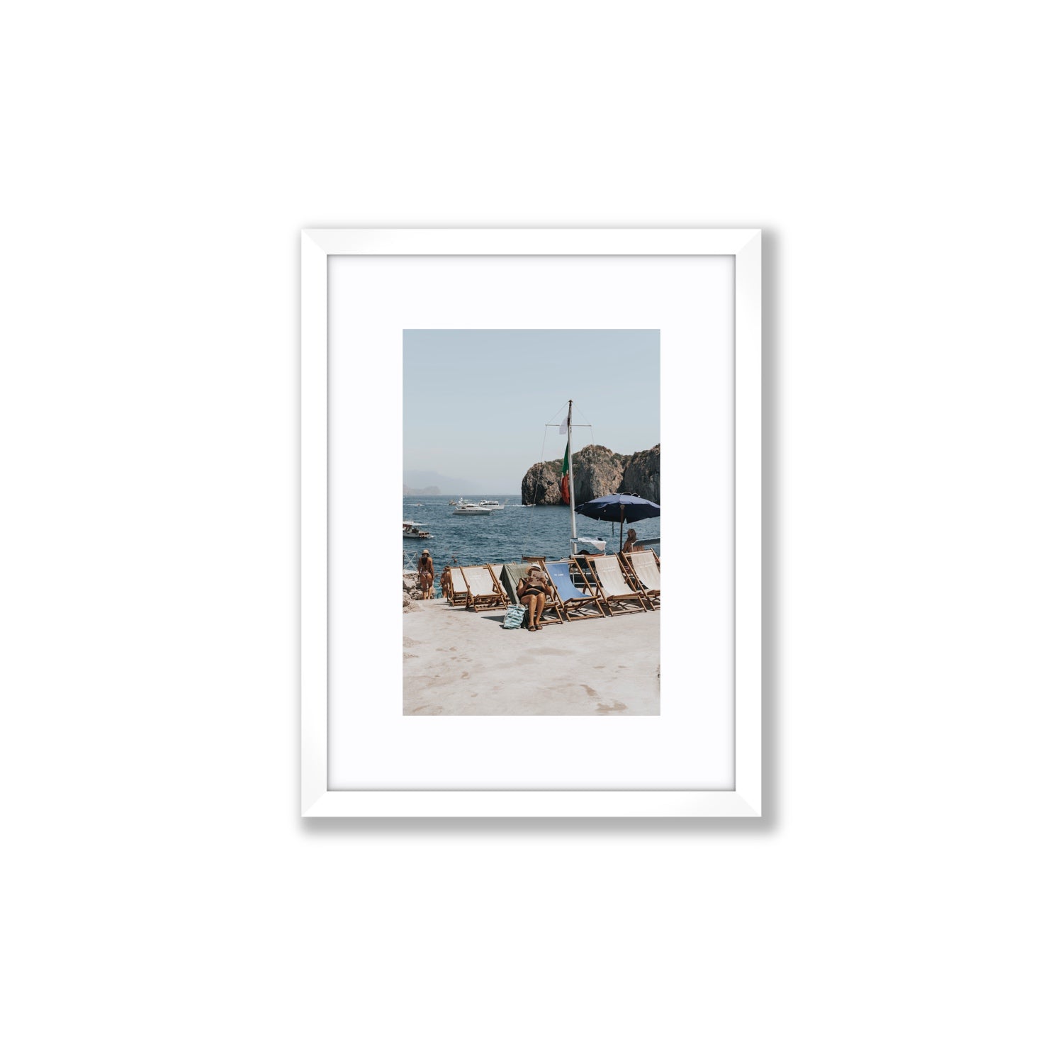Vintage Sun Goddess fine art print, Capri, Italy, Small, White Frame · Matboard, Fine Art Print