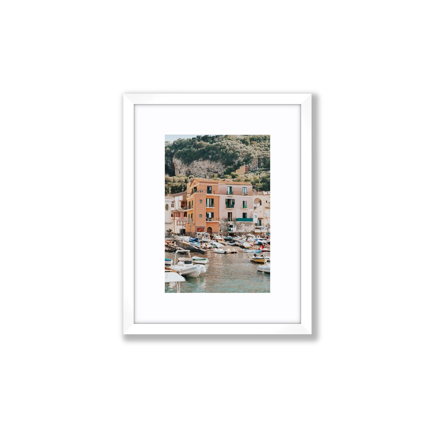 Boatyard Bliss fine art print, Sorrento, Italy, Small, White Frame · Matboard, Fine Art Print