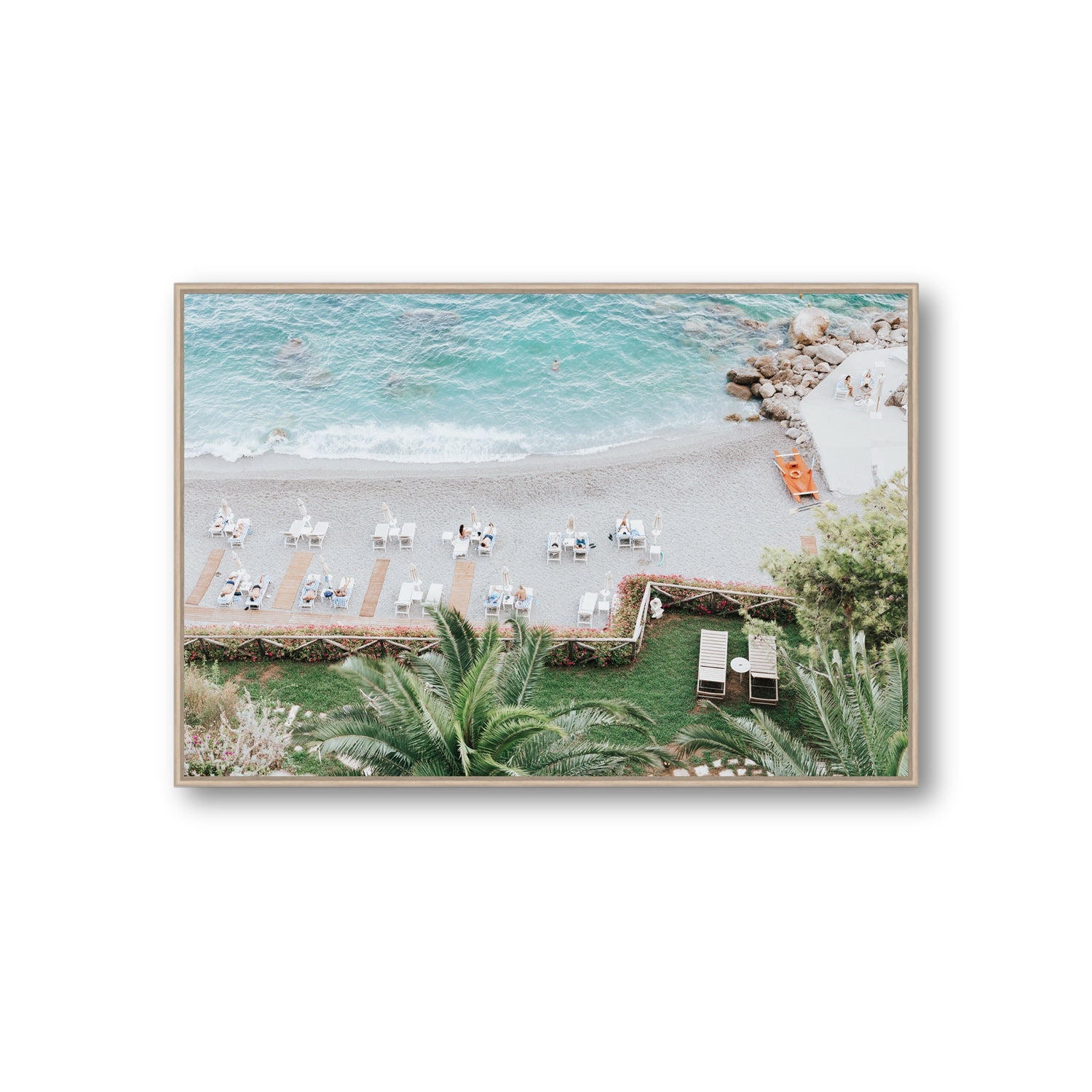 Elysian fine art print, Amalfi, Italy, Giant, Natural Oak Float Frame, Fine Art Canvas