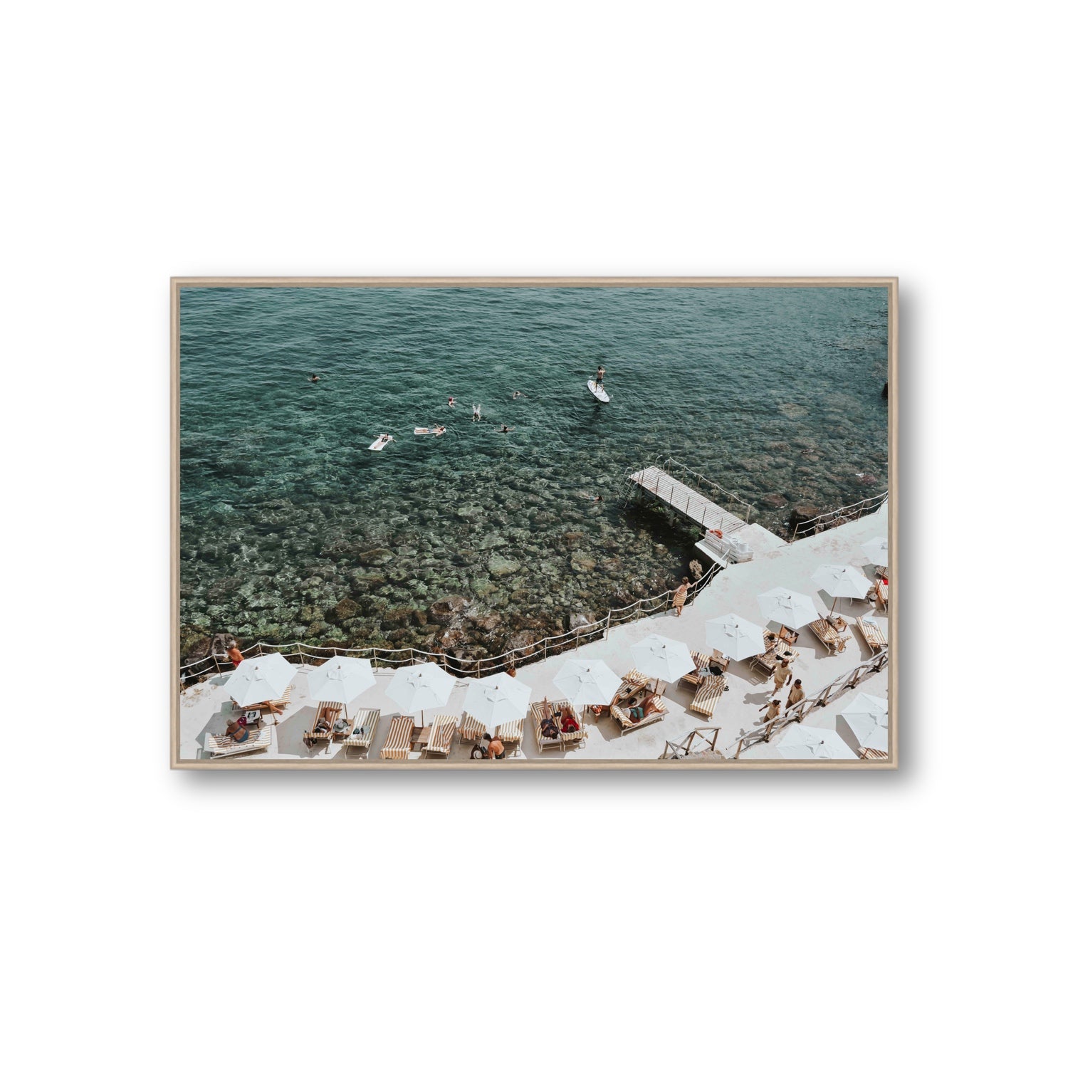 Our Tuscan Dream Tuscany Italian wall art Giant fine art canvas in natural oak float frame