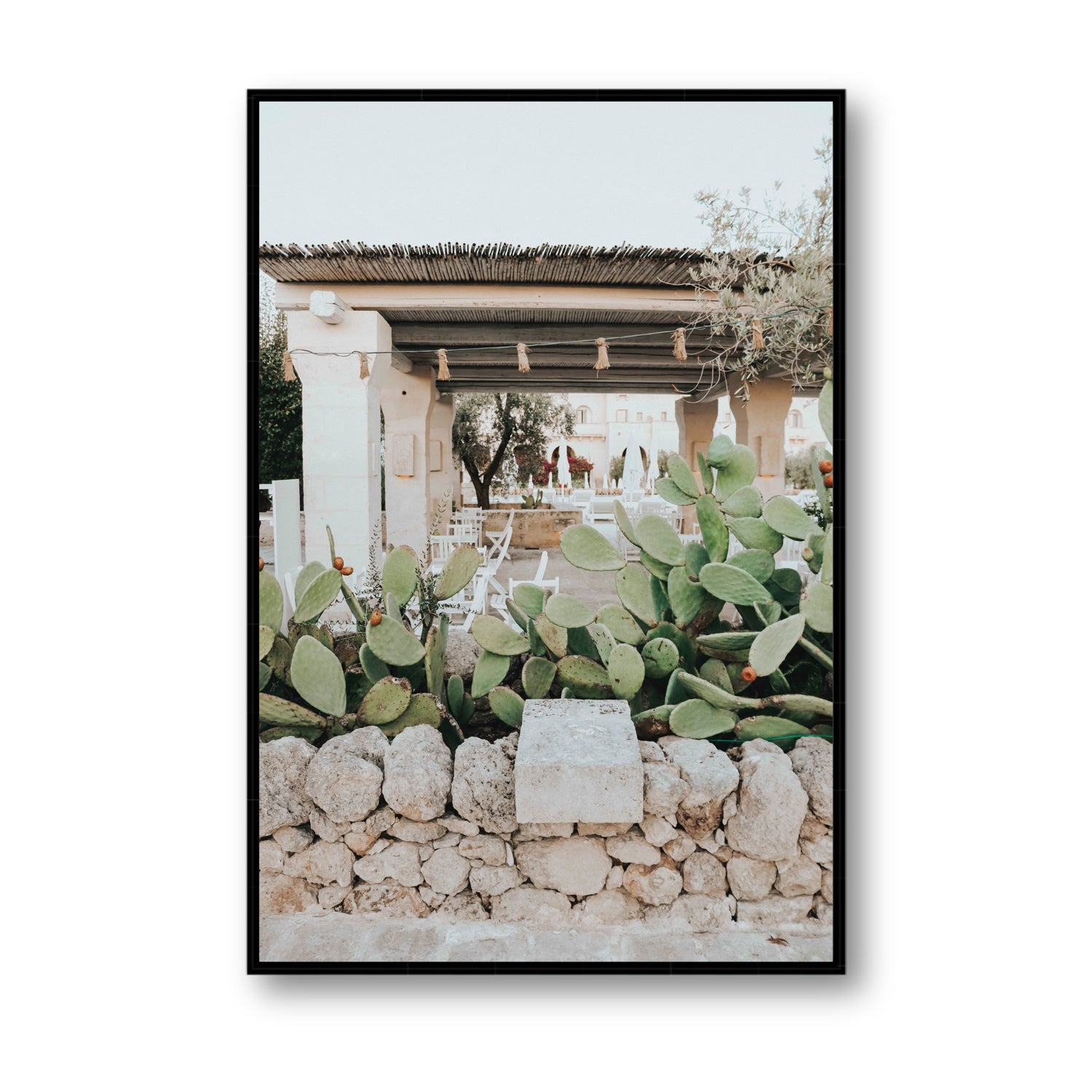 Puglia Flora Puglia Borgo Egnazia Mediterranean wall art Statement fine art canvas in black float frame