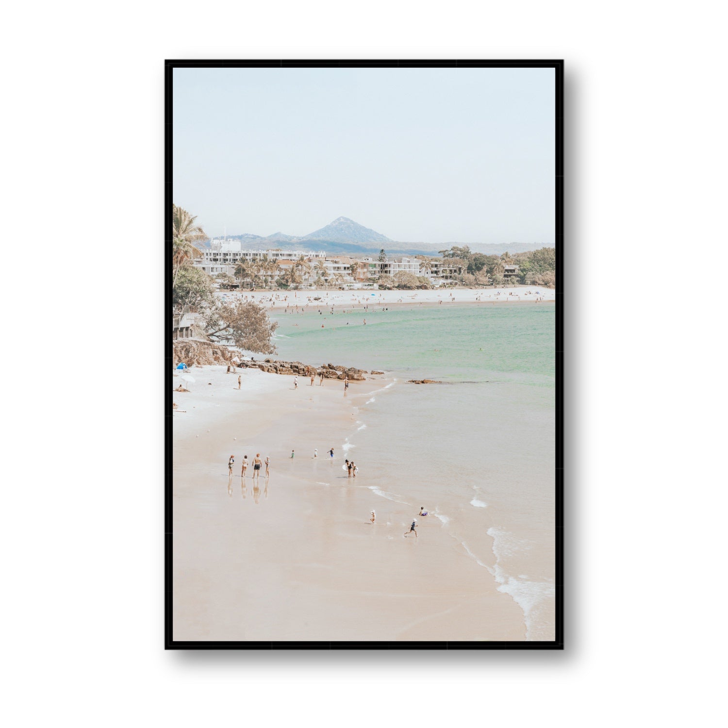 Little Cove Shallows fine art print, Noosa, Australia, coastal scenes artwork, Statement, Black Float Frame, Fine Art Canvas