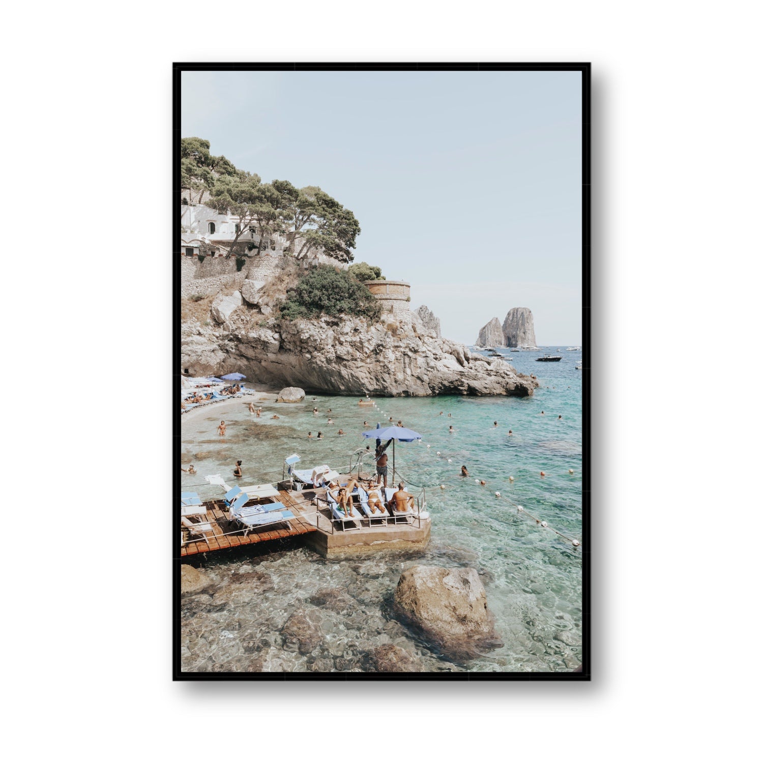 The Sweet Life fine art print, Capri, Italy, Statement, Black Float Frame, Fine Art Canvas