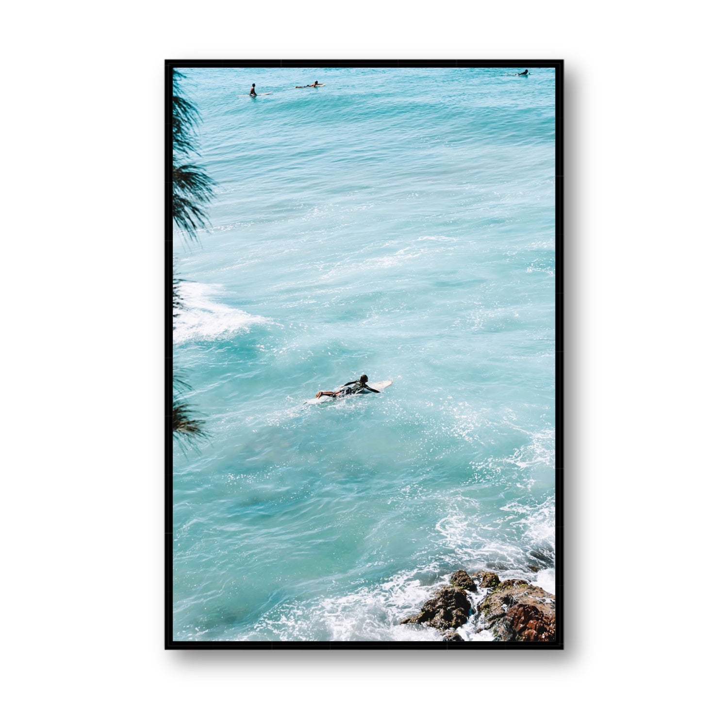 Blue Crush fine art print, Byron Bay, Australia, Statement, Black Float Frame, Fine Art Canvas