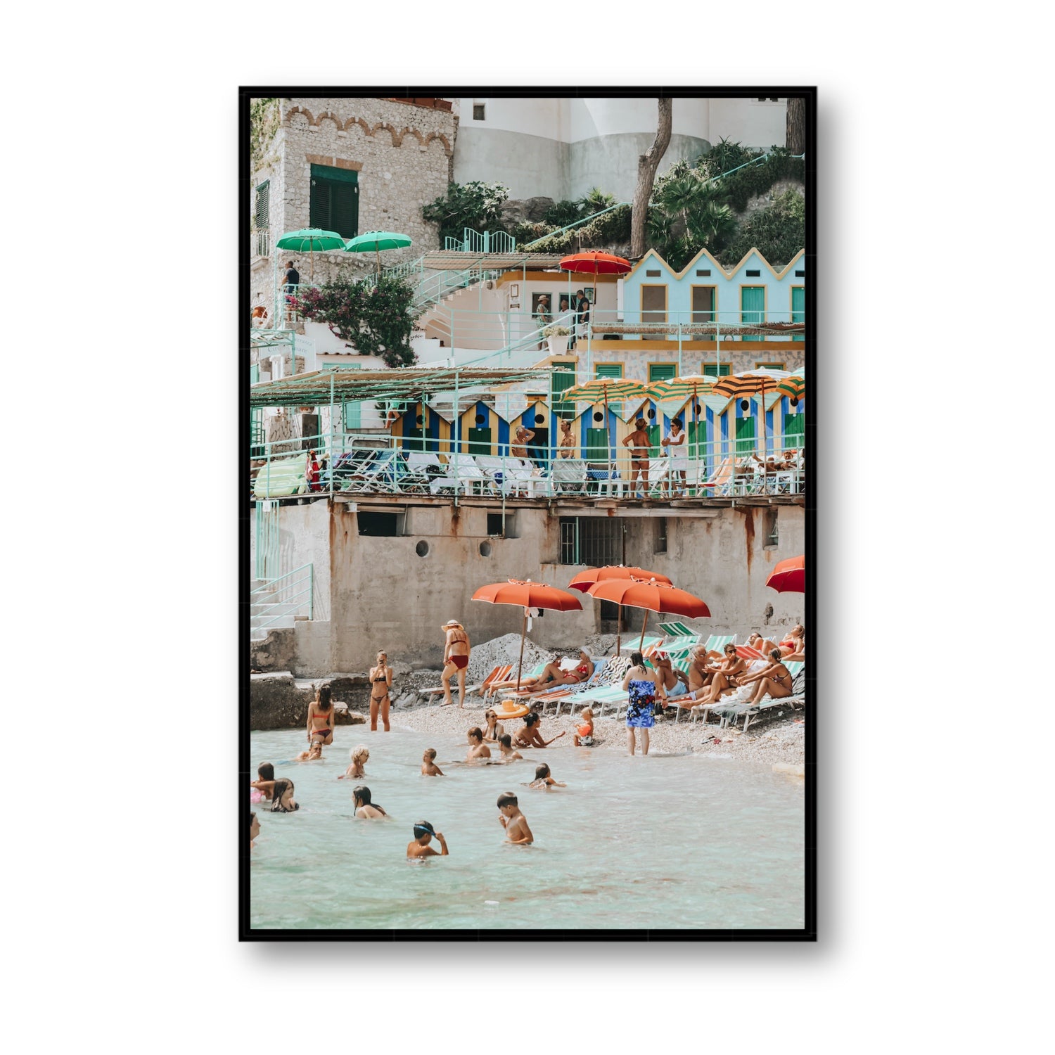 Kaleidoscope fine art print, Capri, Italy, Statement, Black Float Frame, Fine Art Canvas