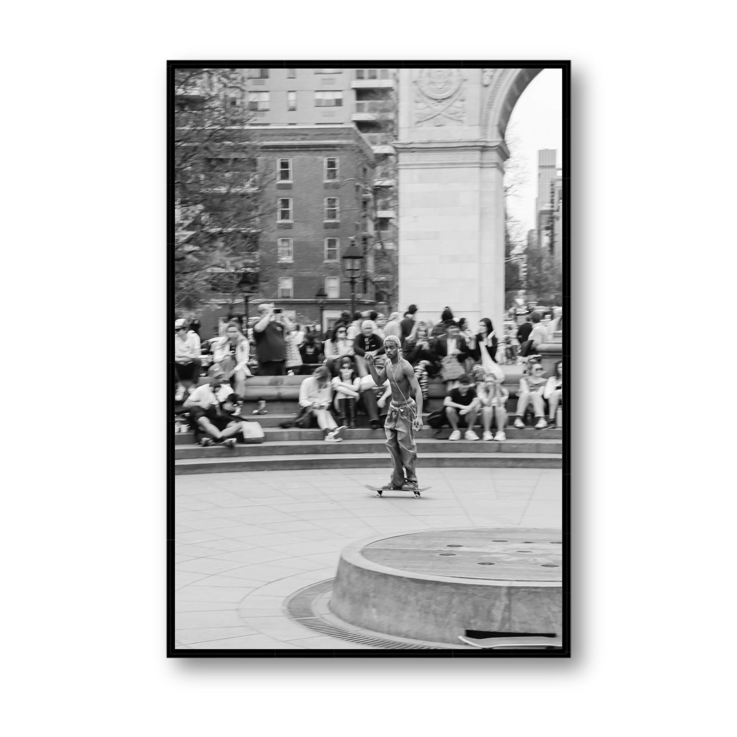 Parkside Pirouettes New York NYC Black & White wall art Statement fine art canvas in black float frame