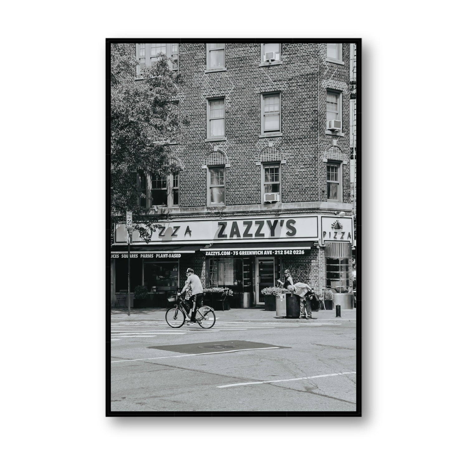 Zazzy's New York NYC Black & White wall art Statement fine art canvas in black float frame