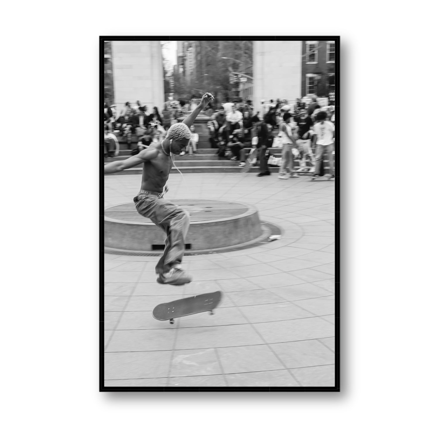 Airborne Rhythms New York NYC Black & White wall art Statement fine art canvas in black float frame