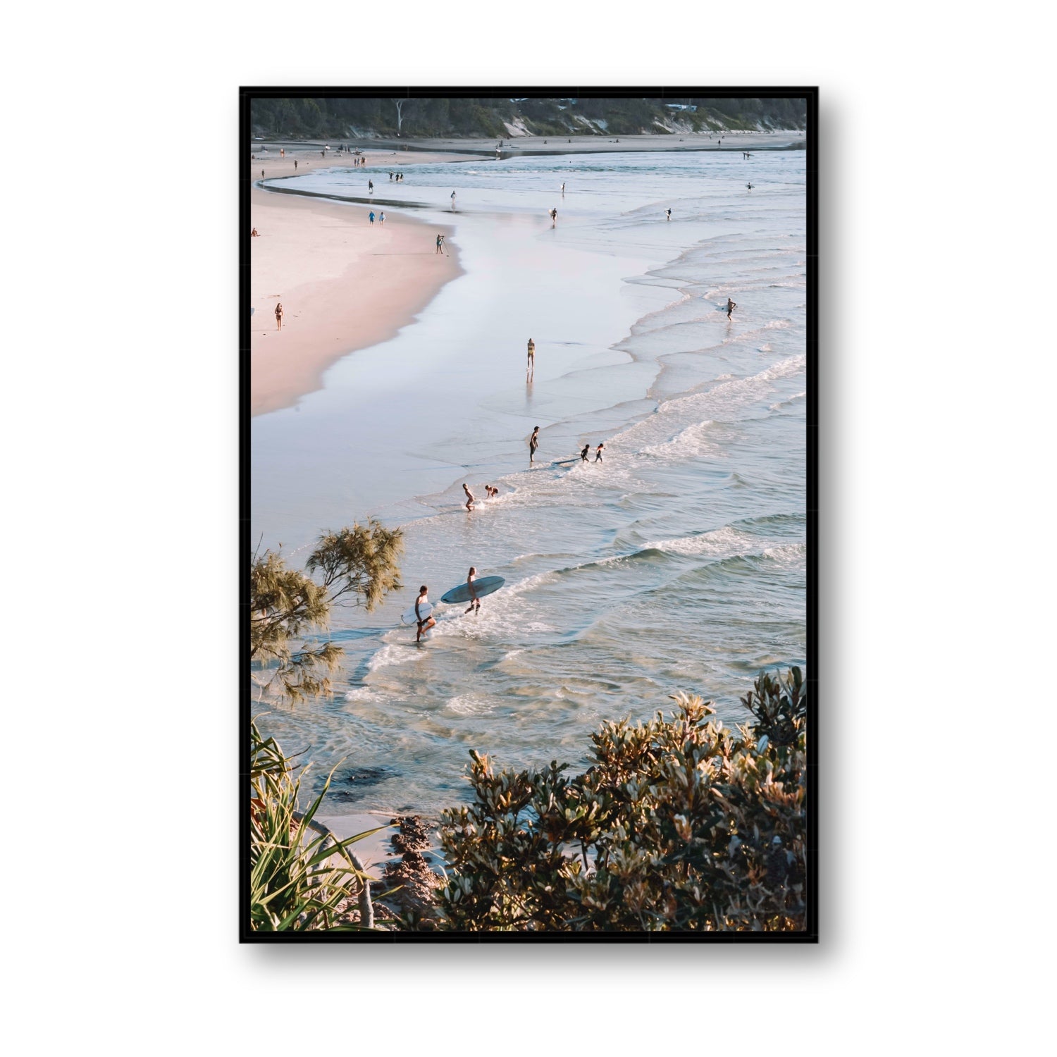 Healing Waters fine art print, Byron Bay, Australia, Statement, Black Float Frame, Fine Art Canvas