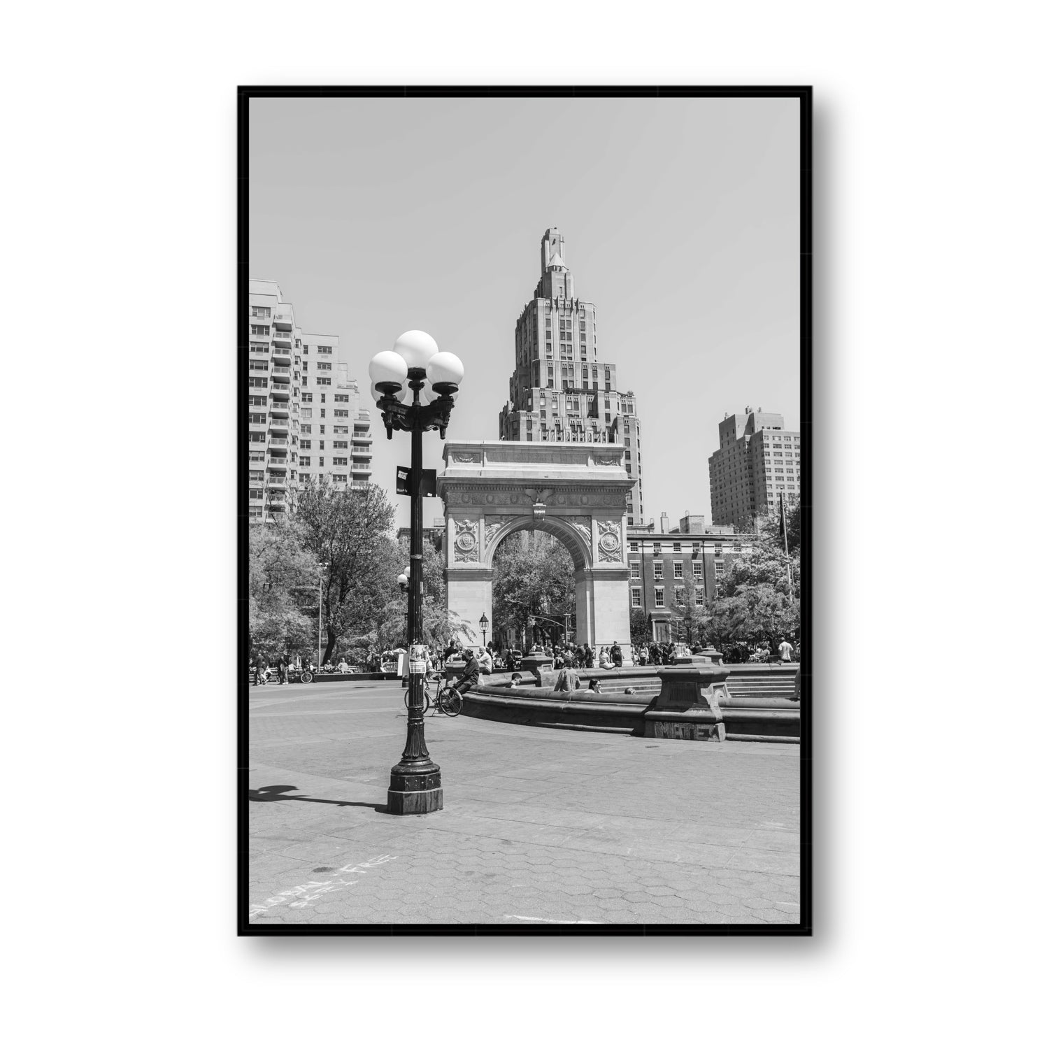 Pole Position New York NYC Black & White wall art Statement fine art canvas in black float frame
