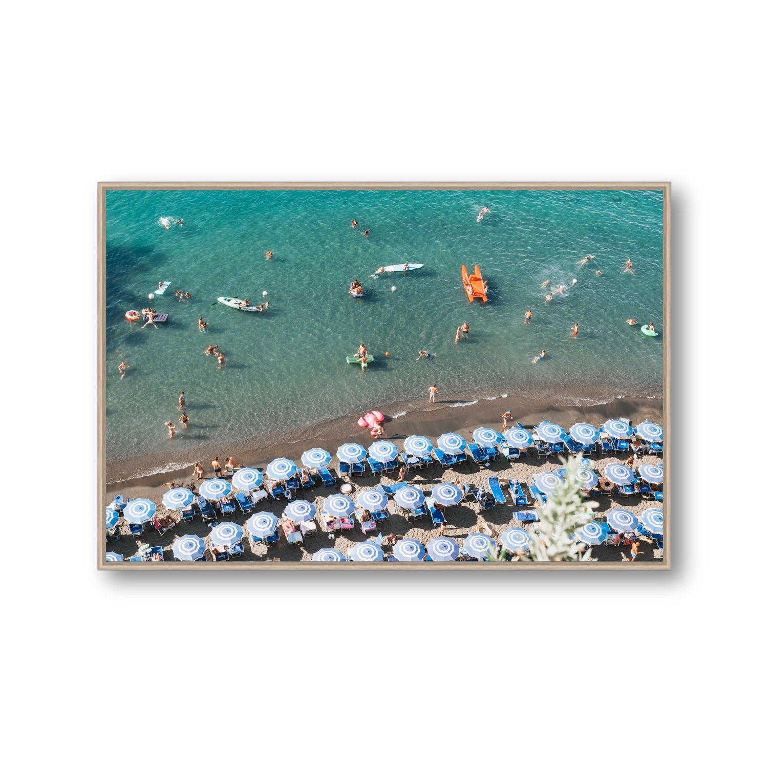 The Sea of Tranquility fine art print, Sorrento, Italy, Gallery, Natural Oak Float Frame, Fine Art Canvas