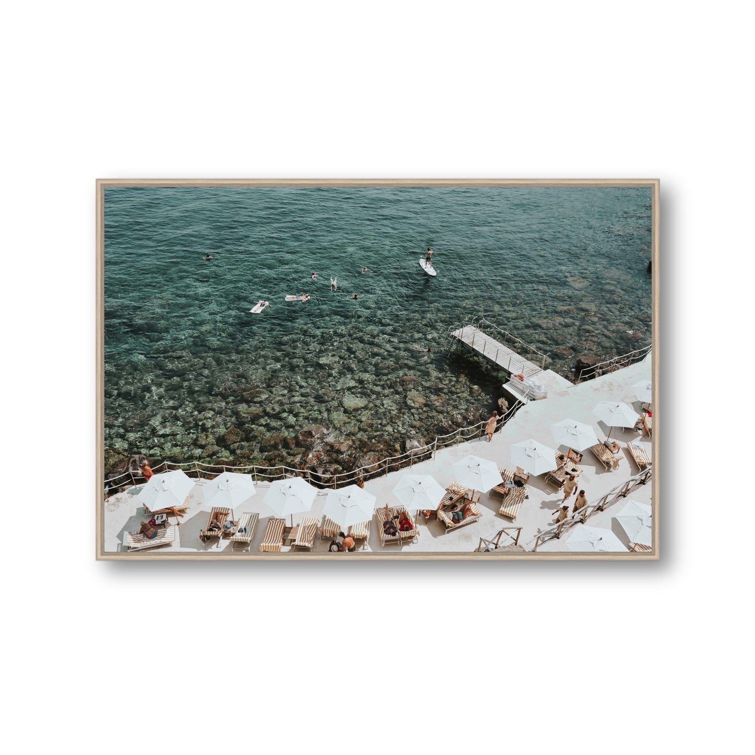 Our Tuscan Dream Tuscany Italian wall art Gallery fine art canvas in natural oak float frame