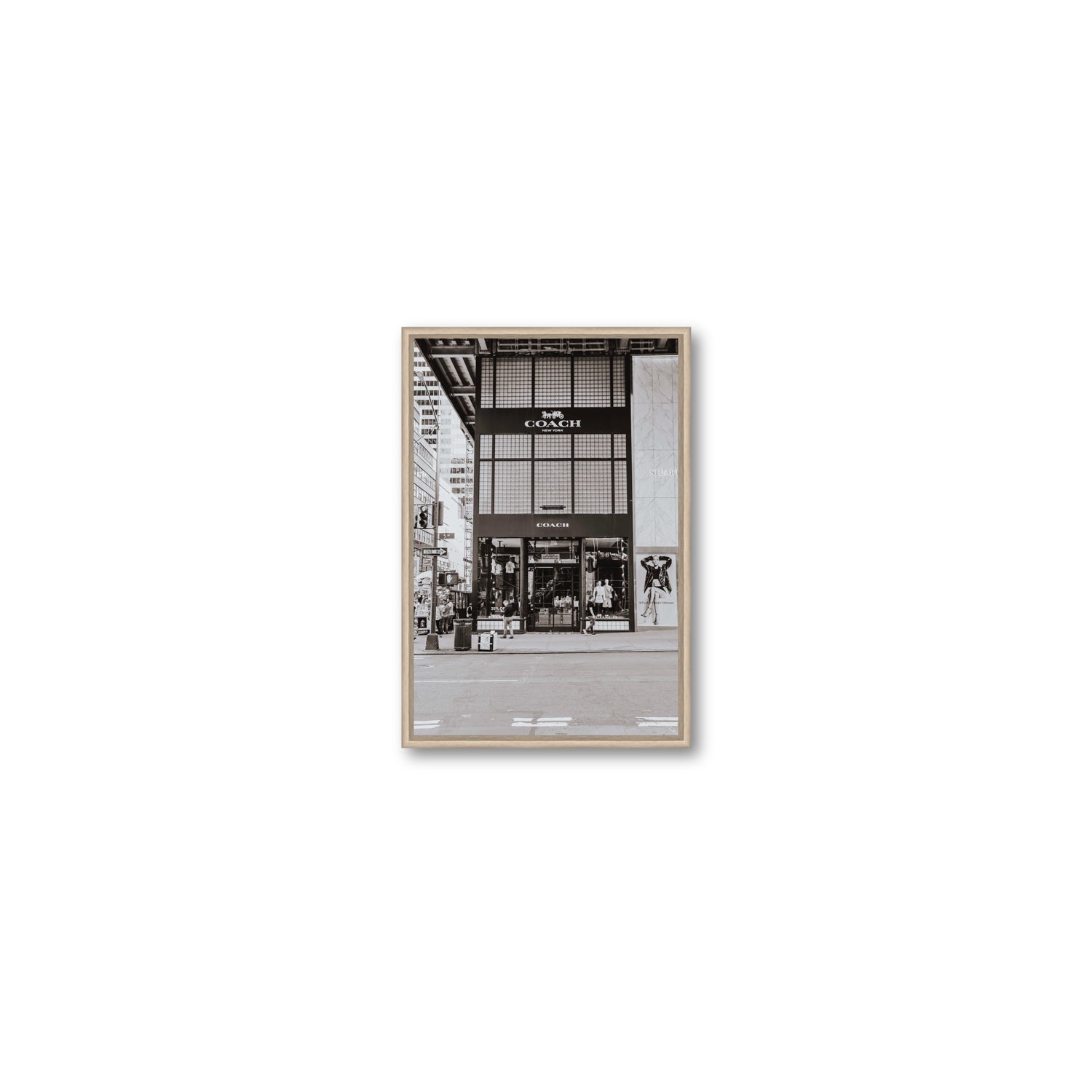 Coach Uptown fine art print, New York, United States, Small, Natural Oak Float Frame, Fine Art Canvas