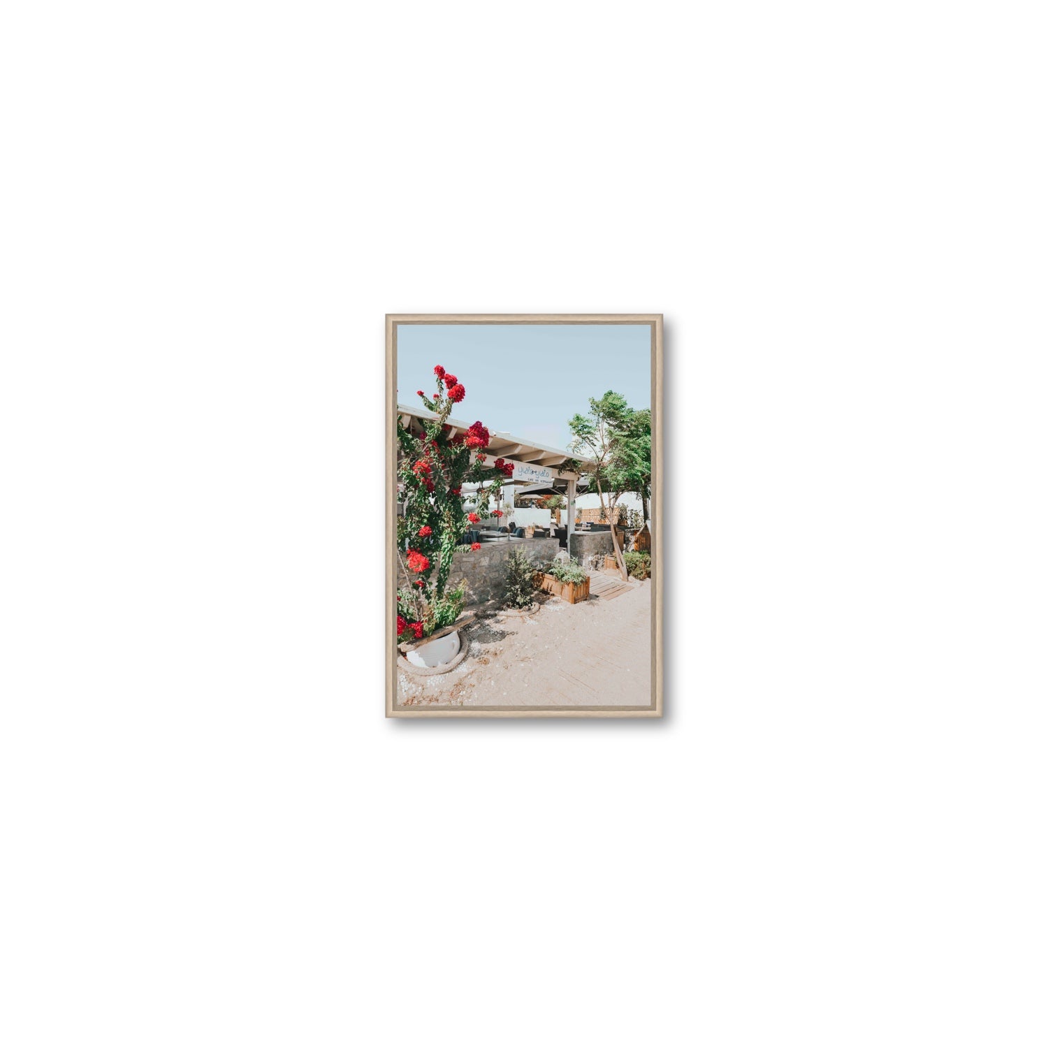 Yialo Yialo fine art print, Mykonos, Greece, Small, Natural Oak Float Frame, Fine Art Canvas